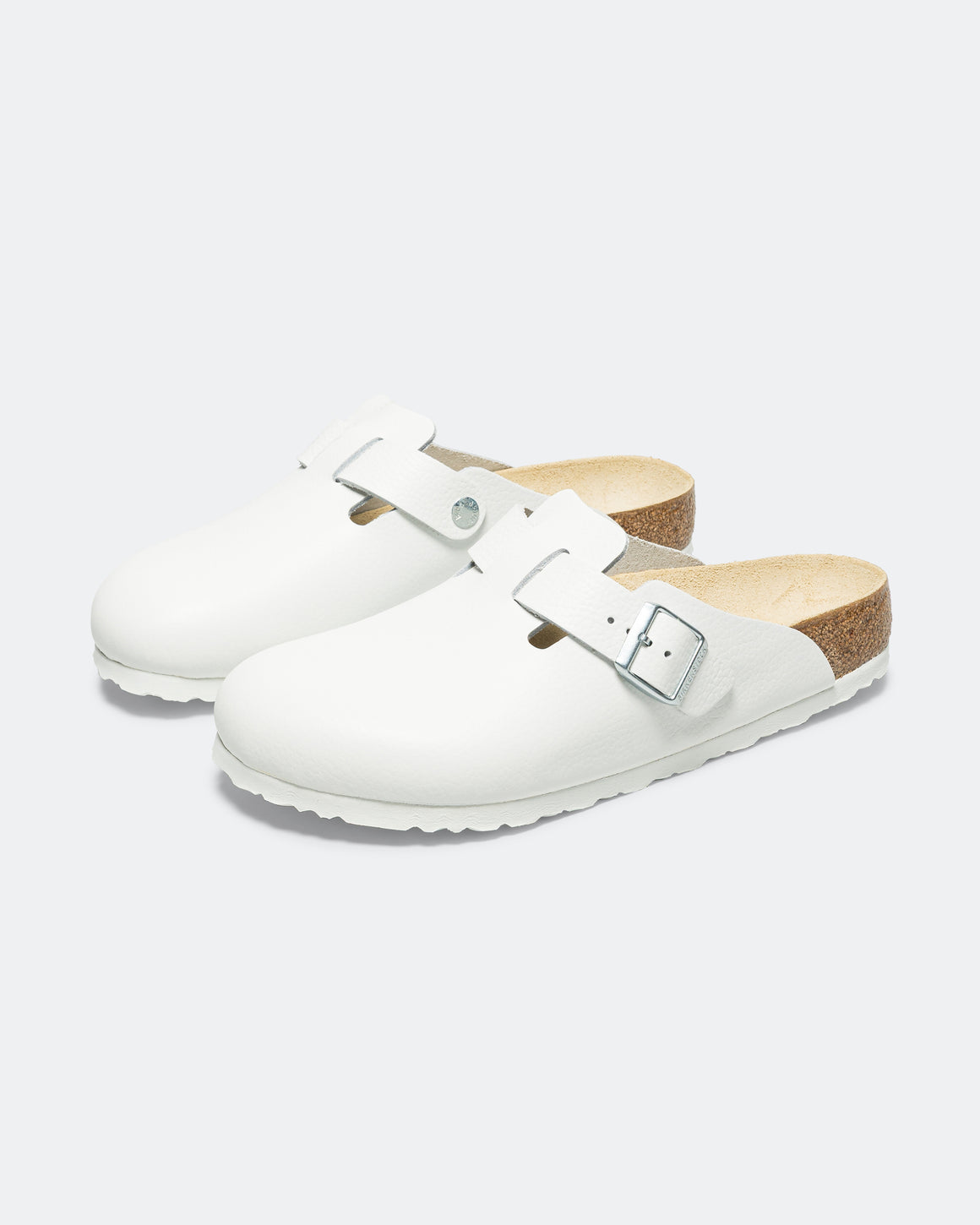 Birkenstock - Boston - White Smooth Leather - UP THERE