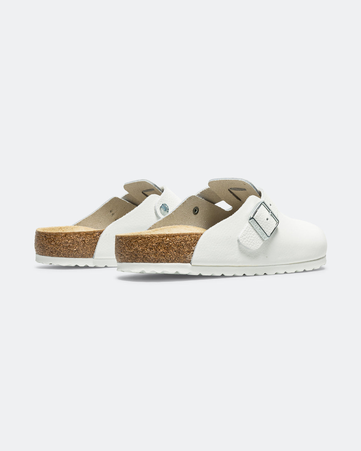 Birkenstock - Boston - White Smooth Leather - UP THERE