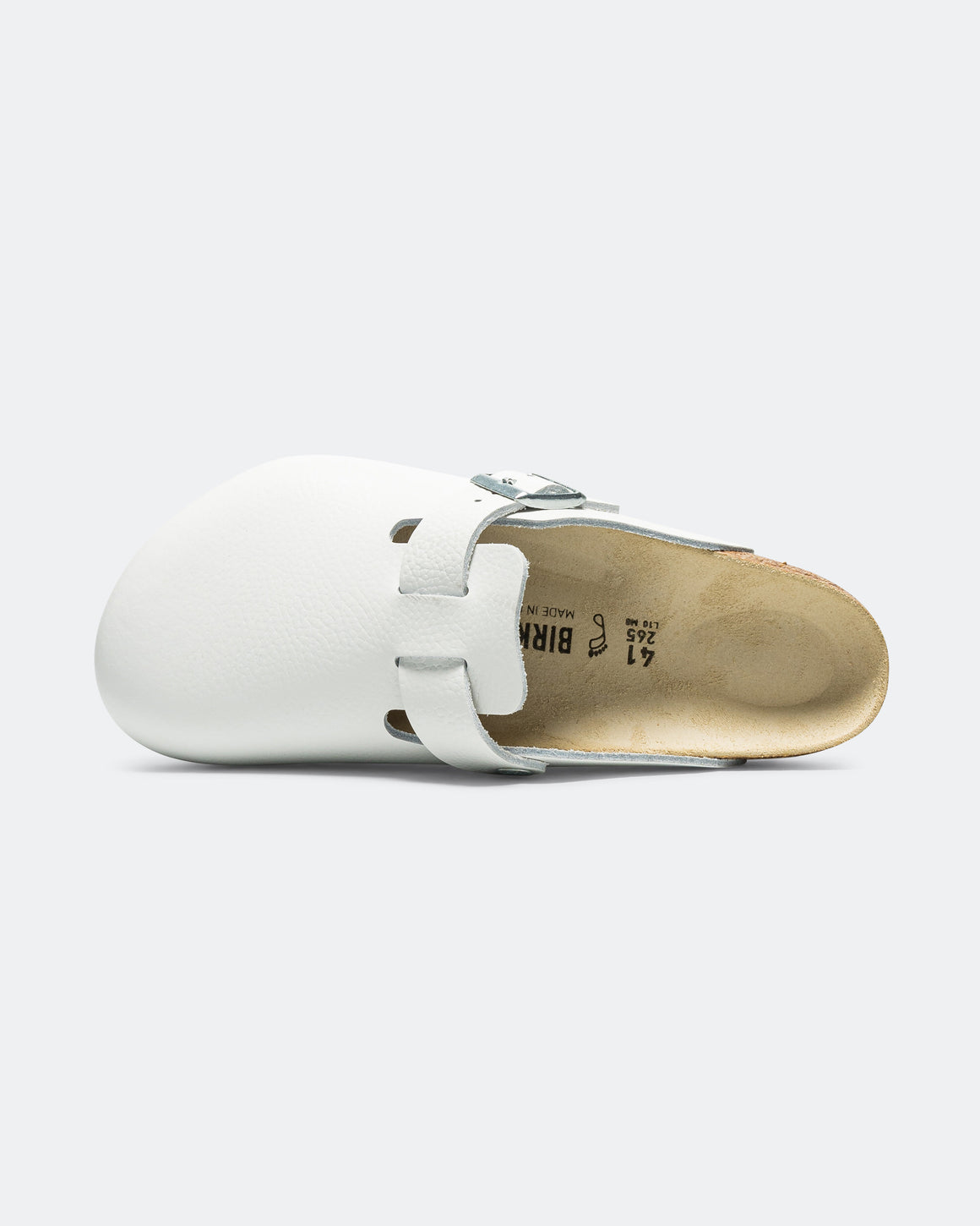 Birkenstock - Boston - White Smooth Leather - UP THERE