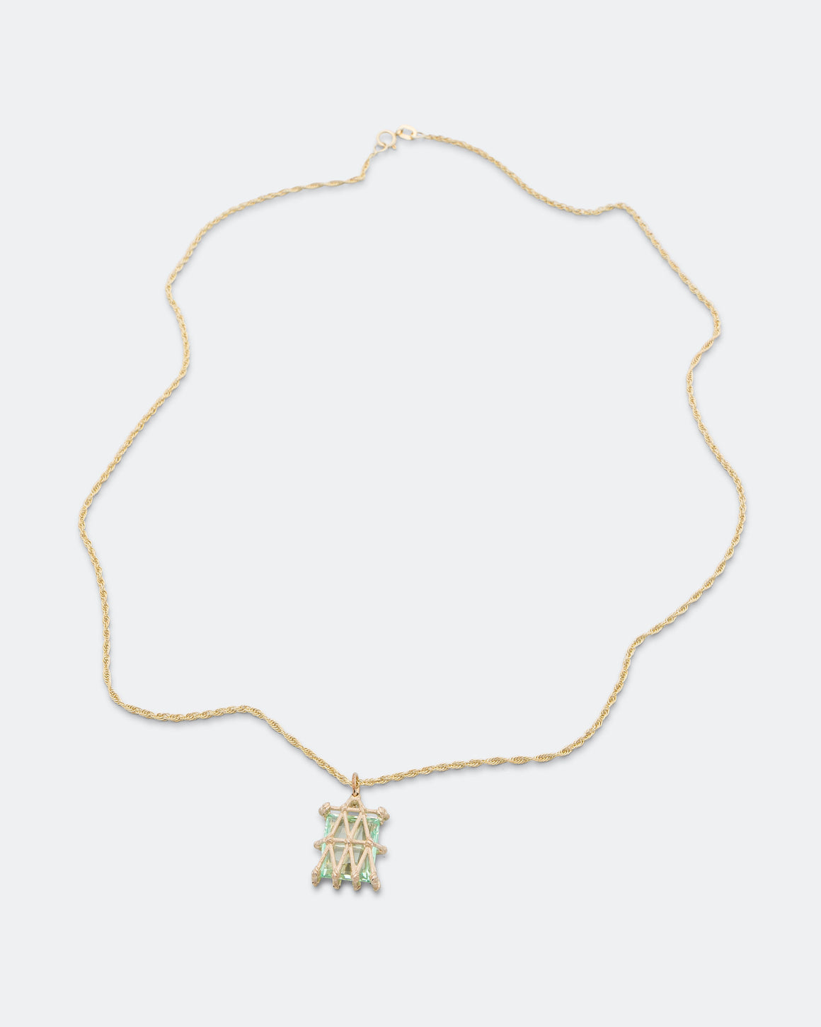 Bleue Burnham - Basket Pendant (Green) - 9K Gold - UP THERE