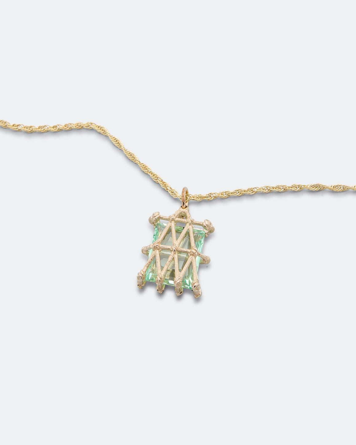 Bleue Burnham - Basket Pendant (Green) - 9K Gold - UP THERE