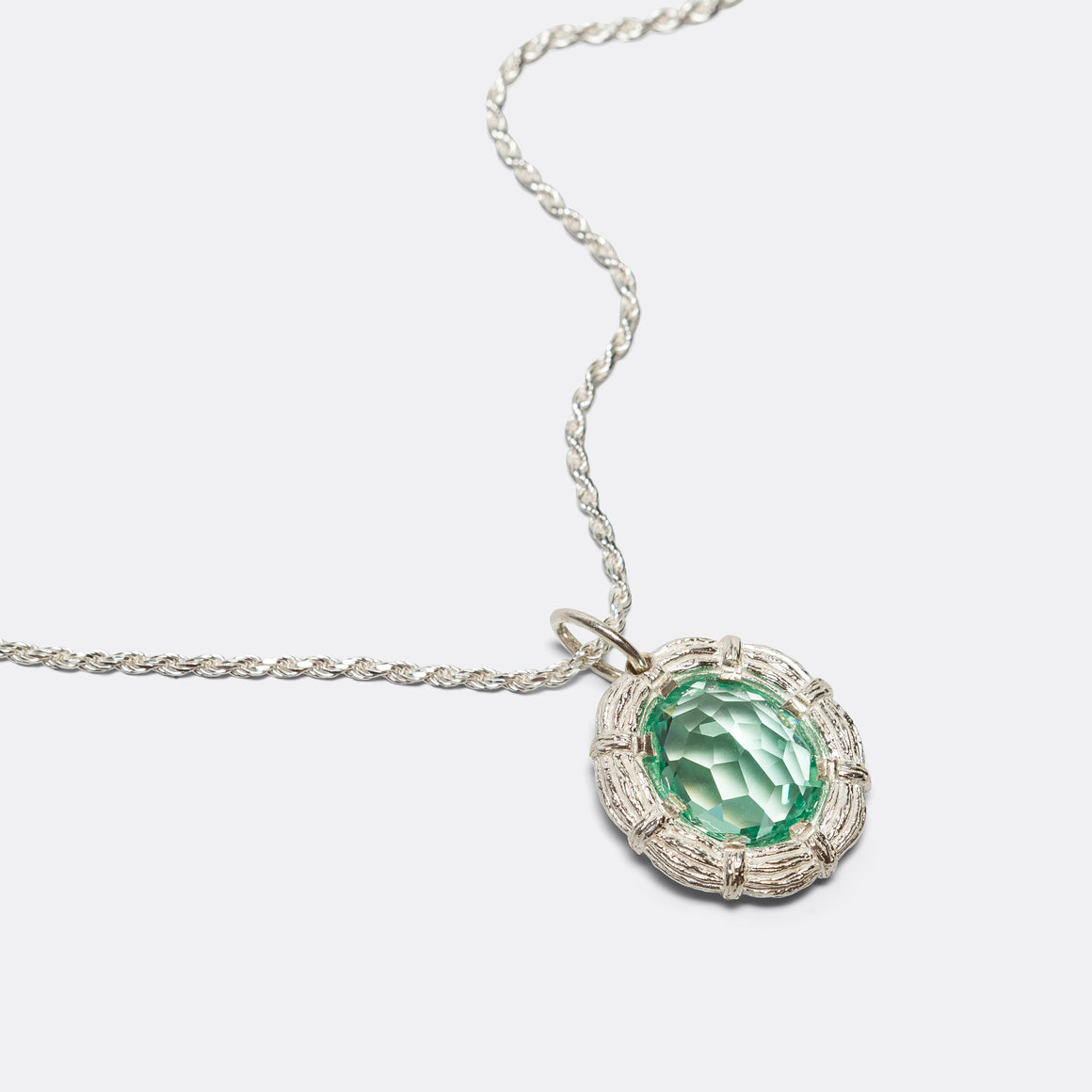 Bound Willow Pendant - 925 Silver/Green Sapphire
