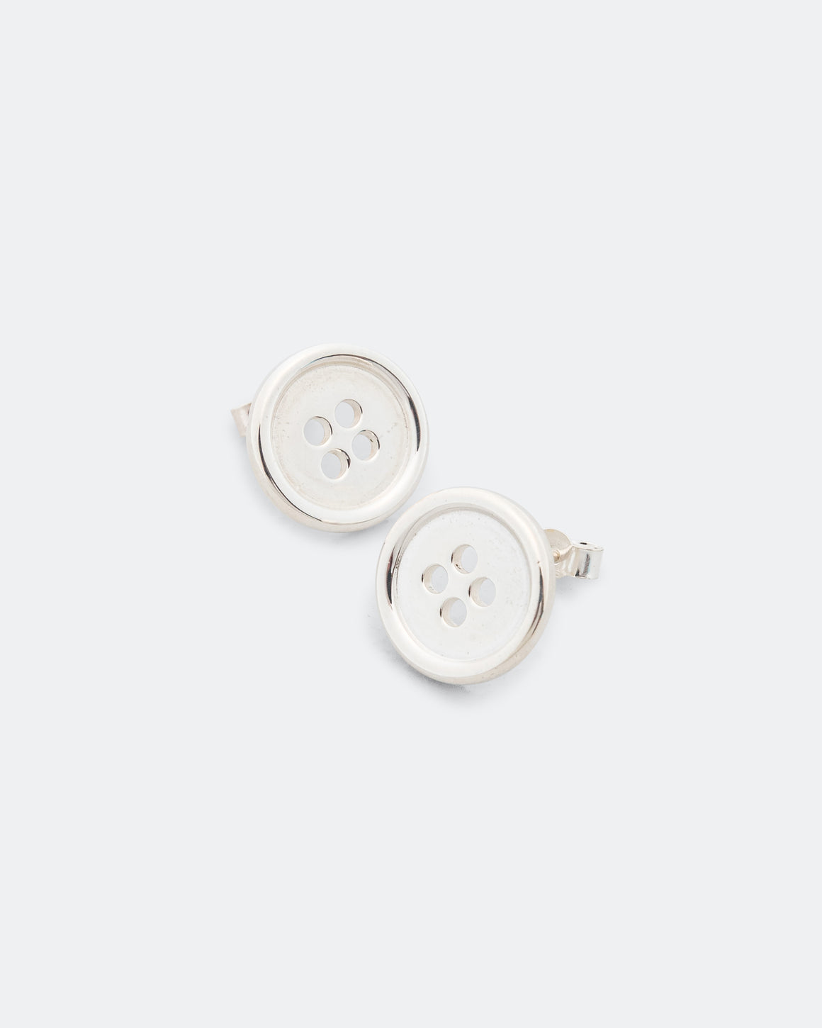 Bleue Burnham - Button Earrings Impression - 925 Silver - UP THERE