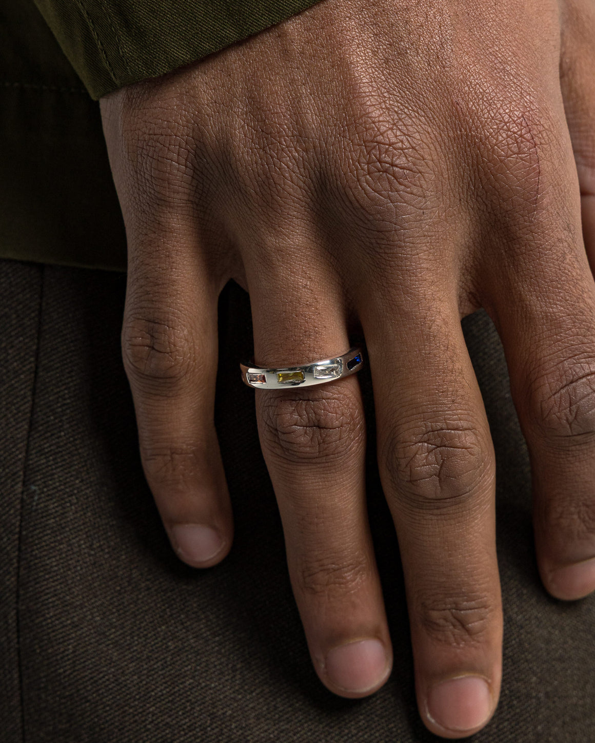 Bleue Burnham - Mini Lotus Ring (Multi) - 925 Silver - UP THERE