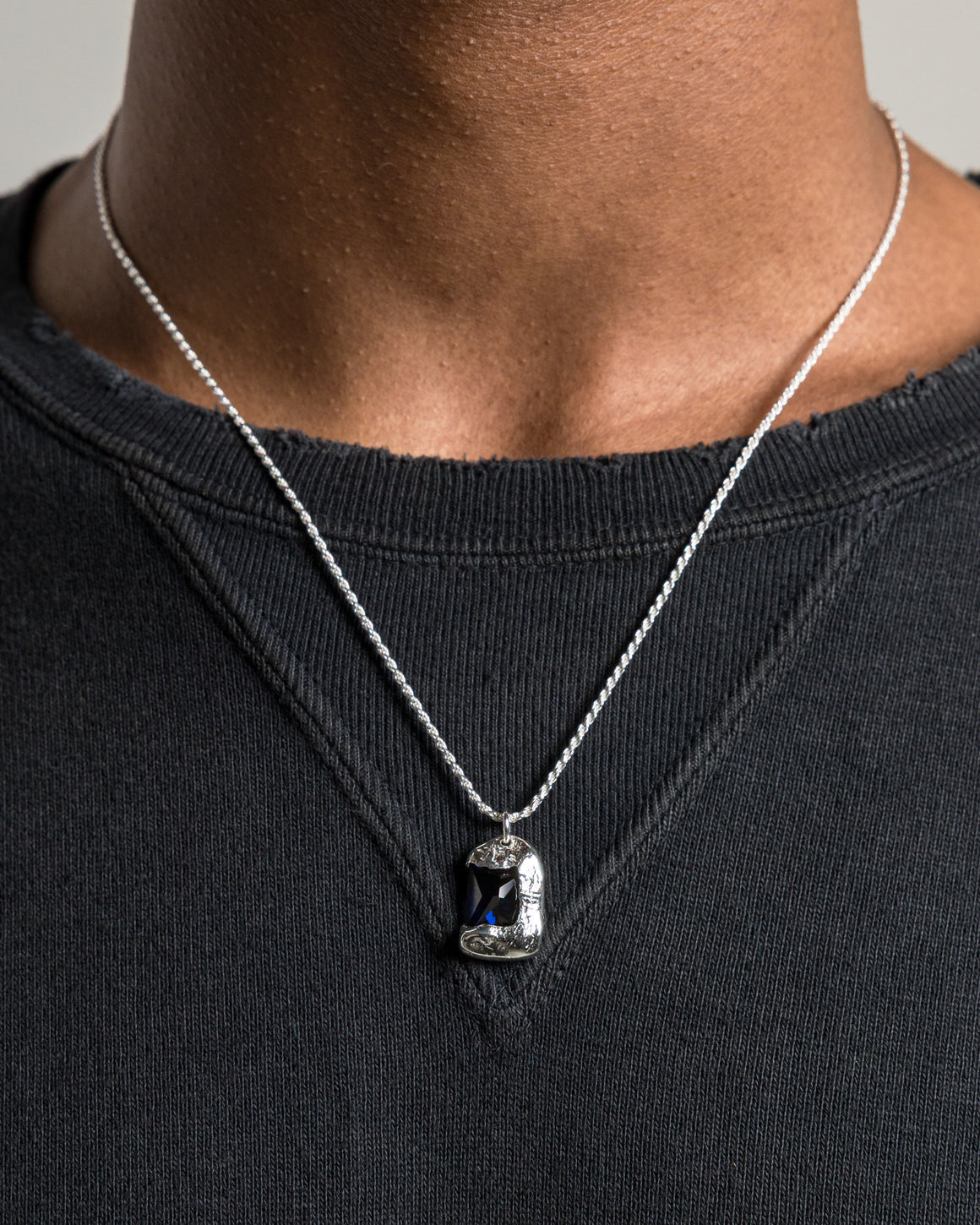 Bleue Burnham - Rose Pendant (Blue) - 925 Silver - UP THERE