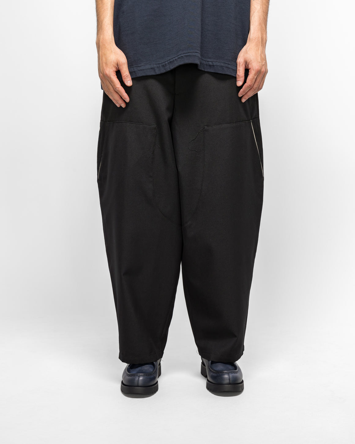 Camiel Fortgens - Double Pants - Black Poly/Wool Twill - UP THERE