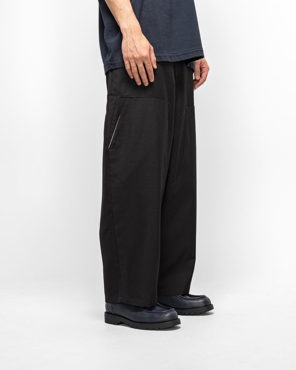 Camiel Fortgens - Double Pants - Black Poly/Wool Twill - UP THERE