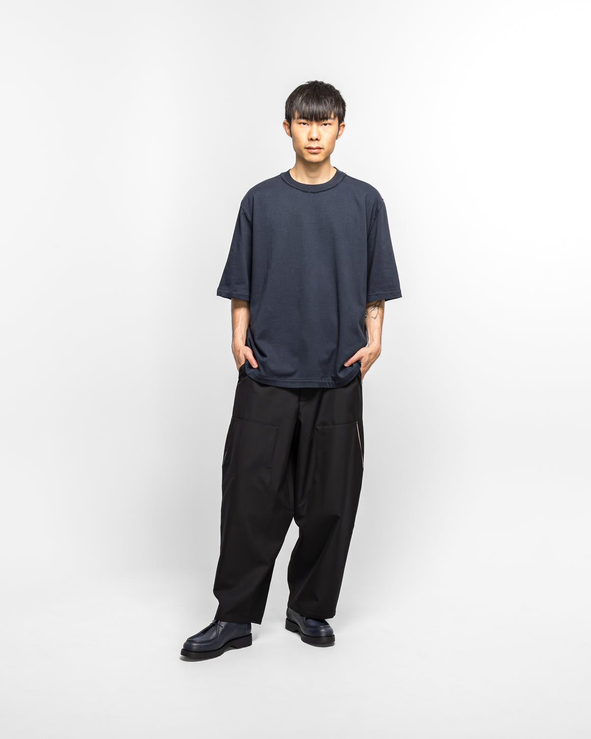 Camiel Fortgens - Double Pants - Black Poly/Wool Twill - UP THERE