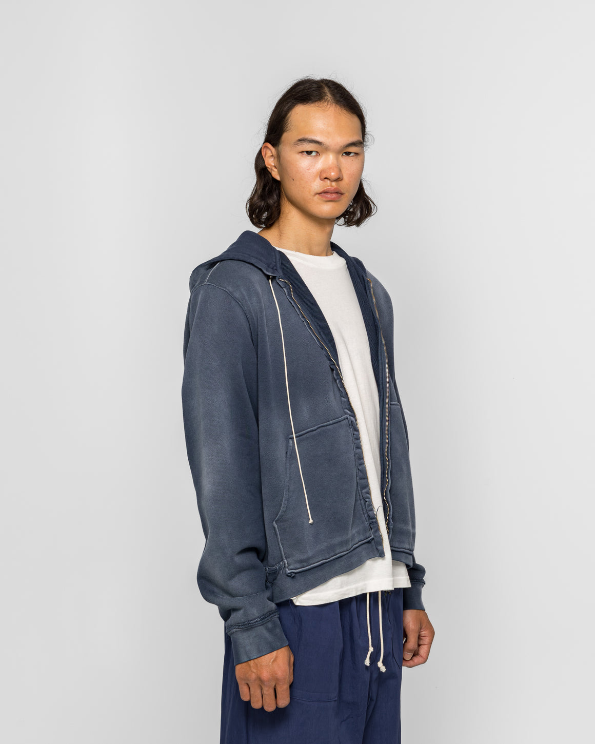Camiel Fortgens - Fitted Zip Hoodie - Navy Sunfade - UP THERE