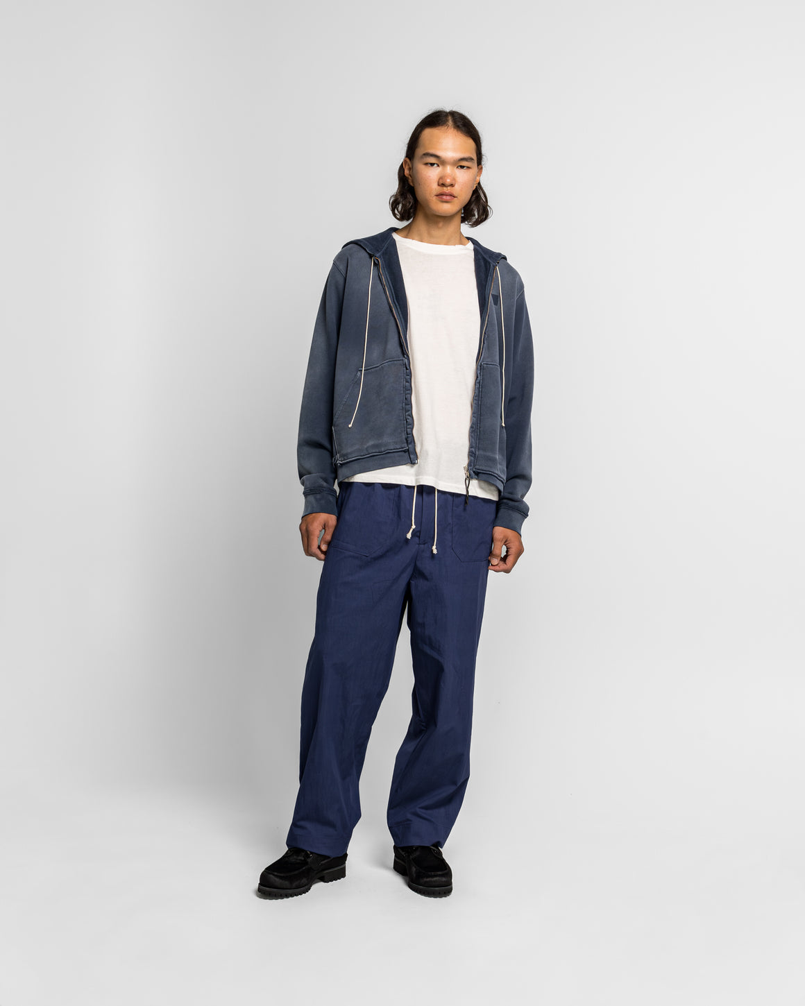 Camiel Fortgens - Fitted Zip Hoodie - Navy Sunfade - UP THERE