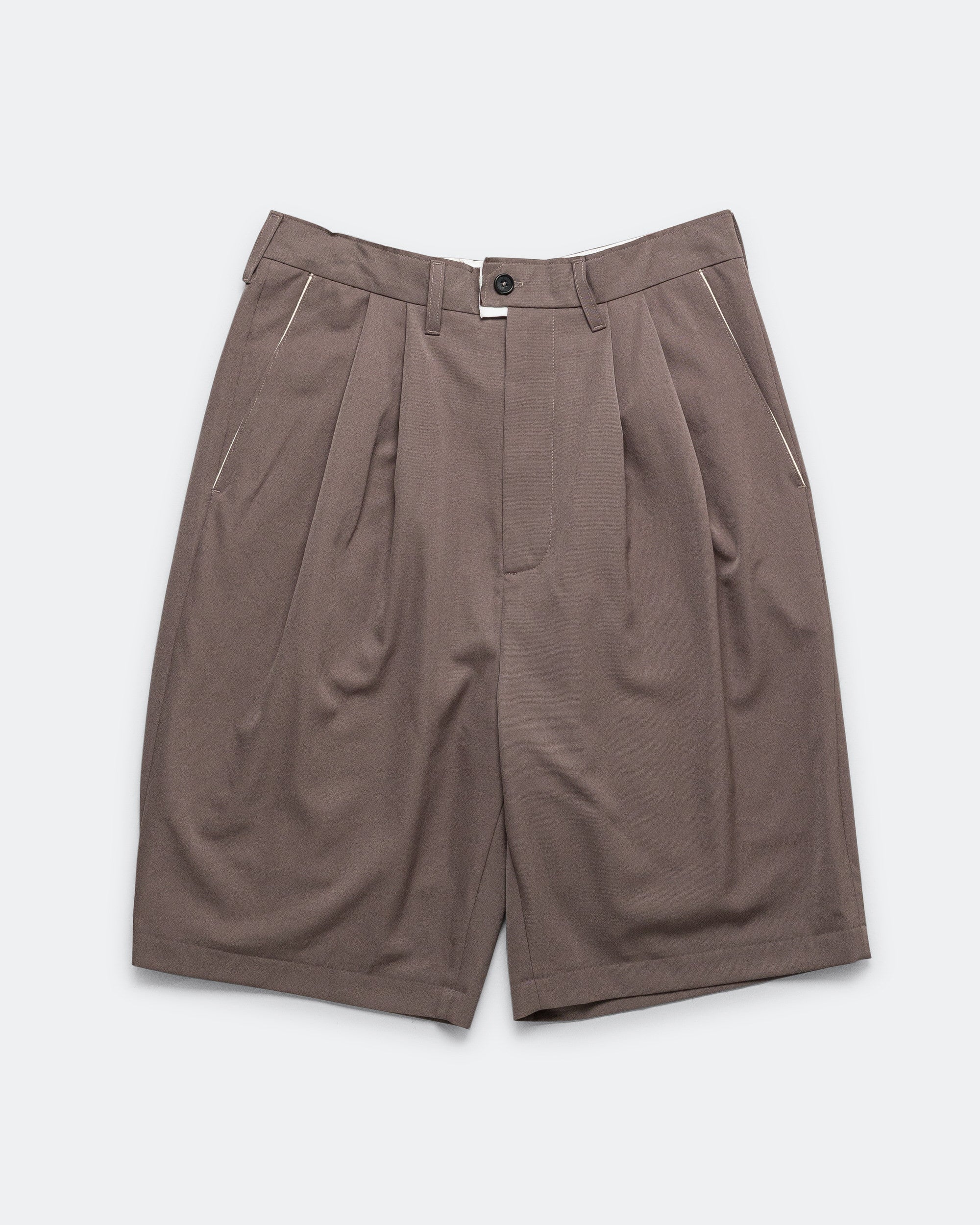 Camiel Fortgens - Slim Suit Shorts - Taupe Wool | UP THERE