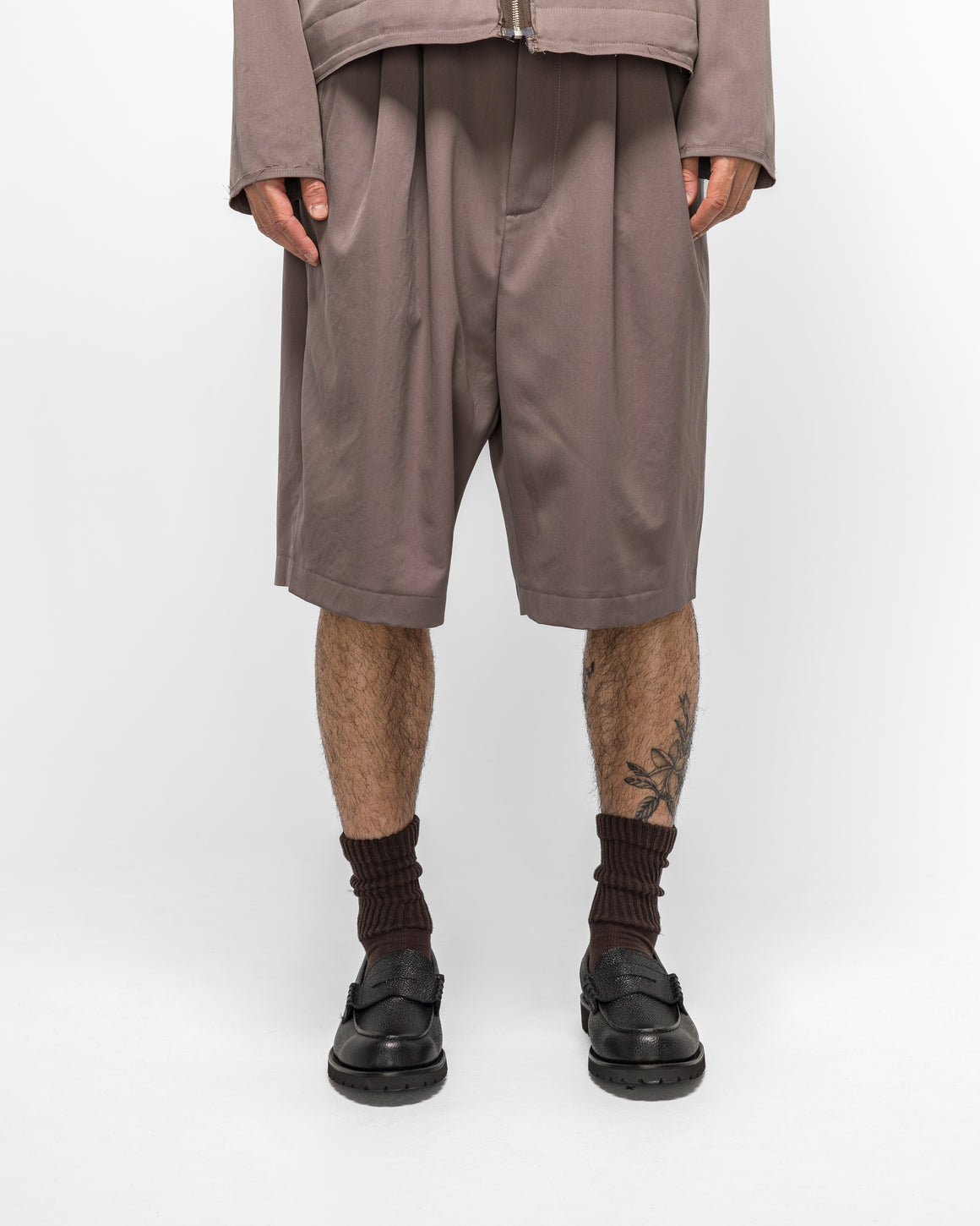 Camiel Fortgens - Slim Suit Shorts - Taupe Wool - UP THERE