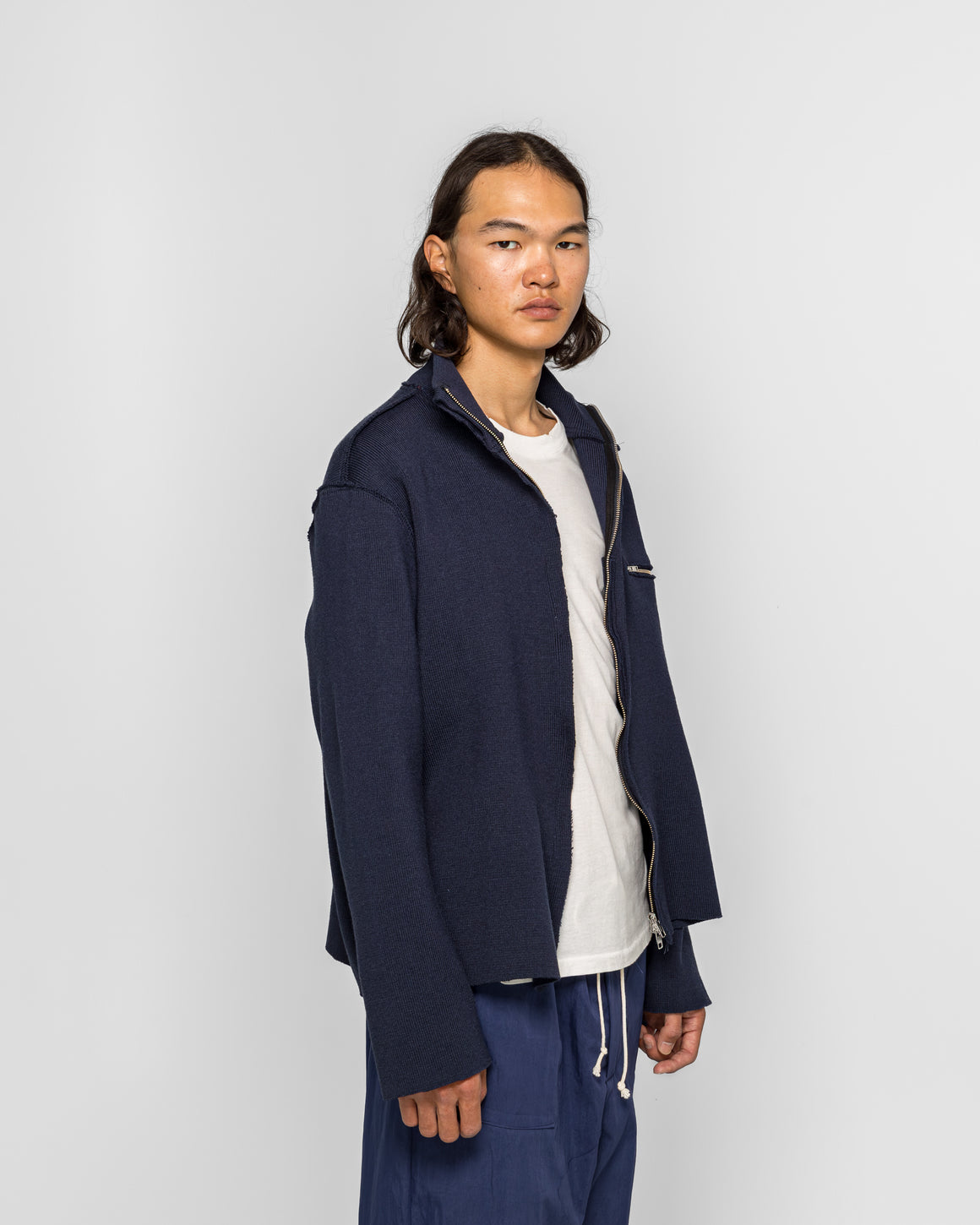 Camiel Fortgens - Zip-Up Knit - Navy - UP THERE