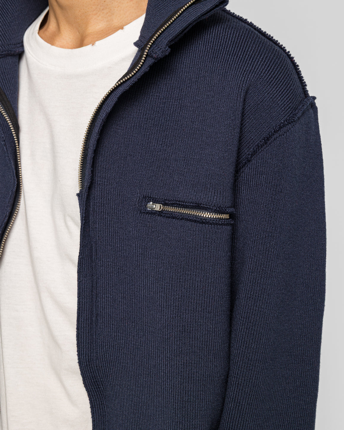 Camiel Fortgens - Zip-Up Knit - Navy - UP THERE