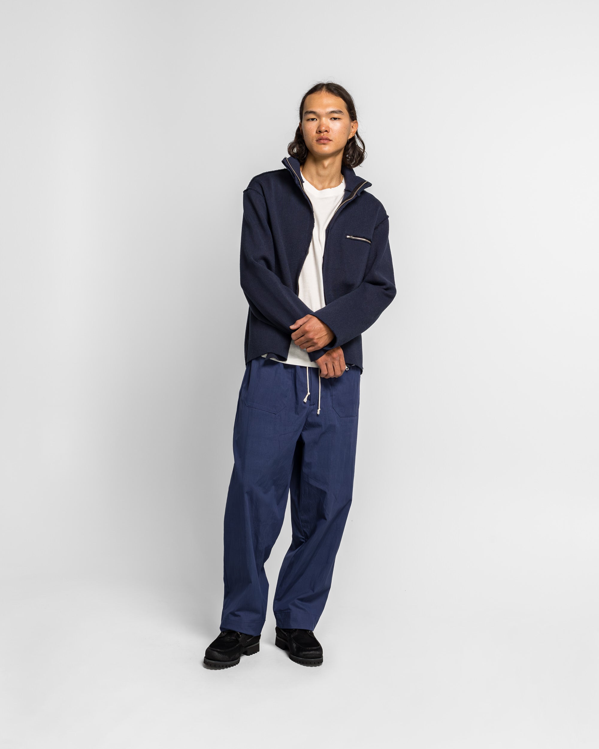 Camiel Fortgens - Zip-Up Knit - Navy | UP THERE