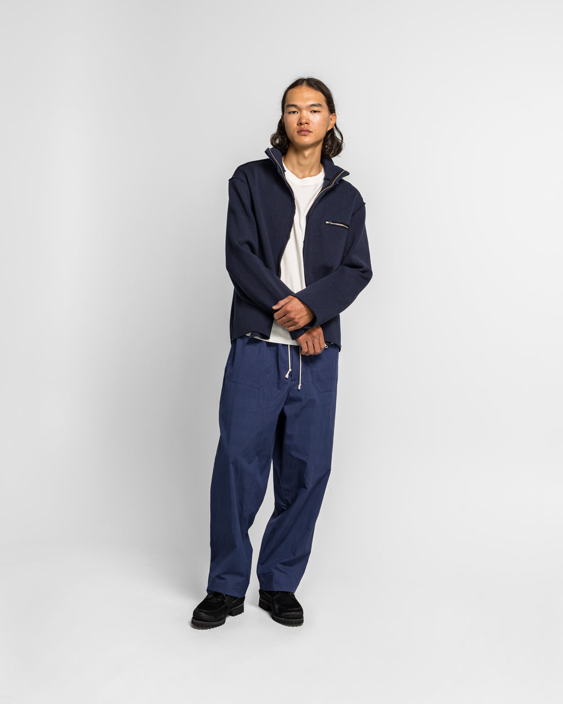 Camiel Fortgens - Zip-Up Knit - Navy - UP THERE