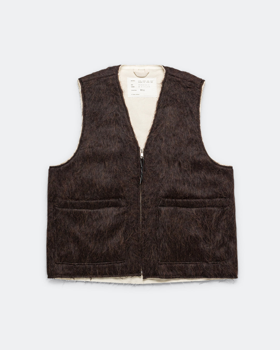 Camiel Fortgens - Zip Vest - Brown Hairy Wool - UP THERE