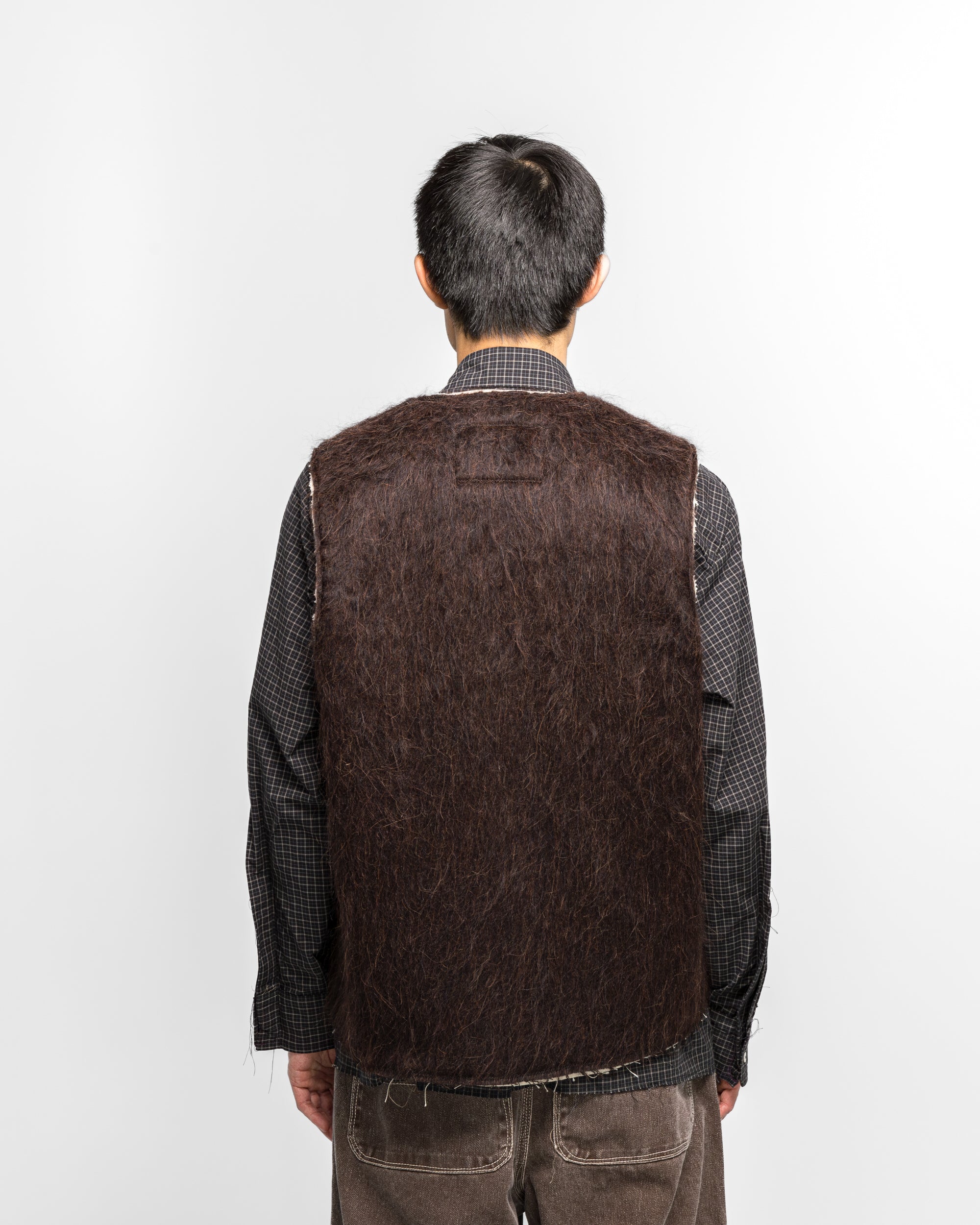 Camiel Fortgens - Zip Vest - Brown Hairy Wool | UP THERE