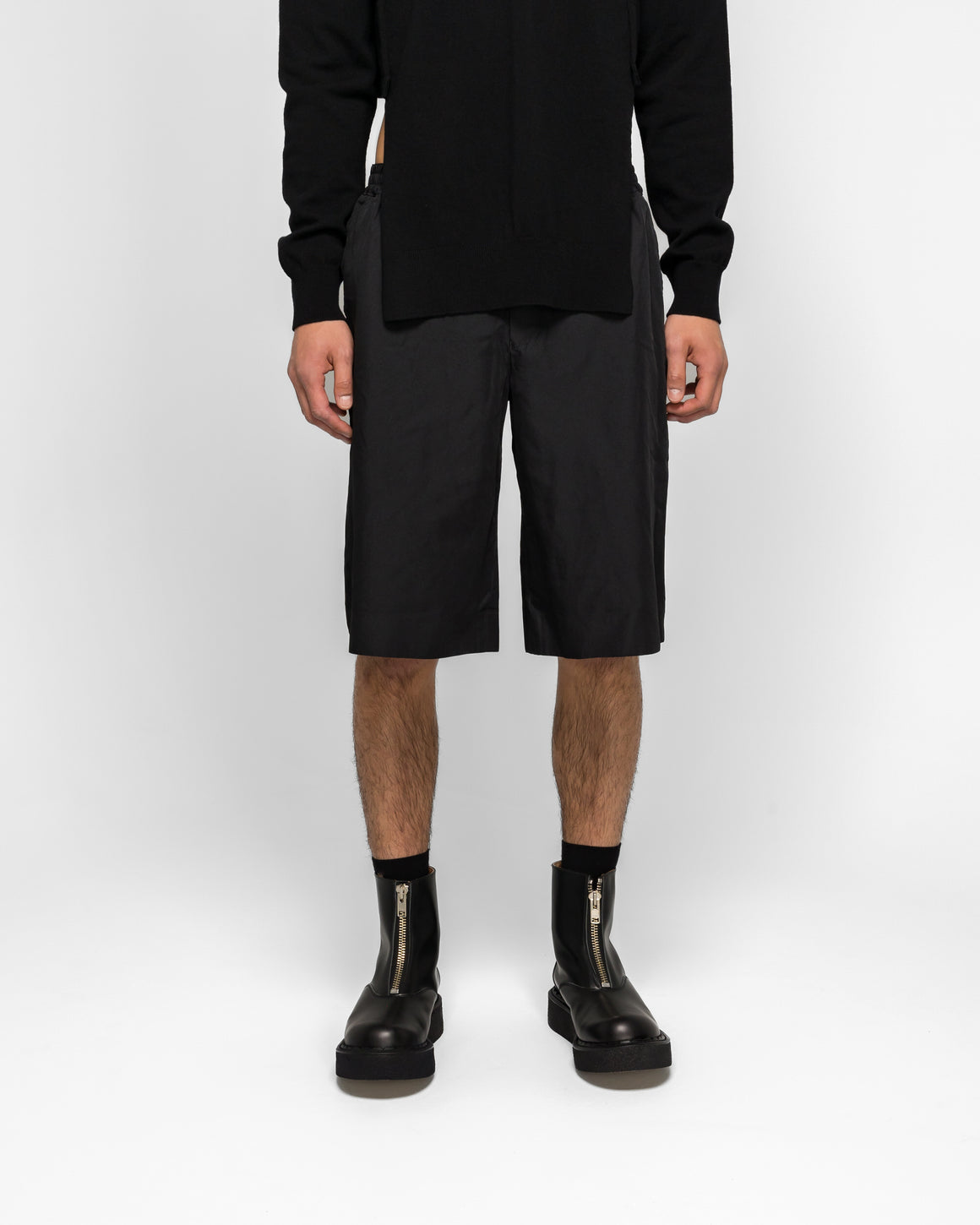 Comme des Garcons Homme Plus - Elastic-Waist Utility Shorts - Black - UP THERE