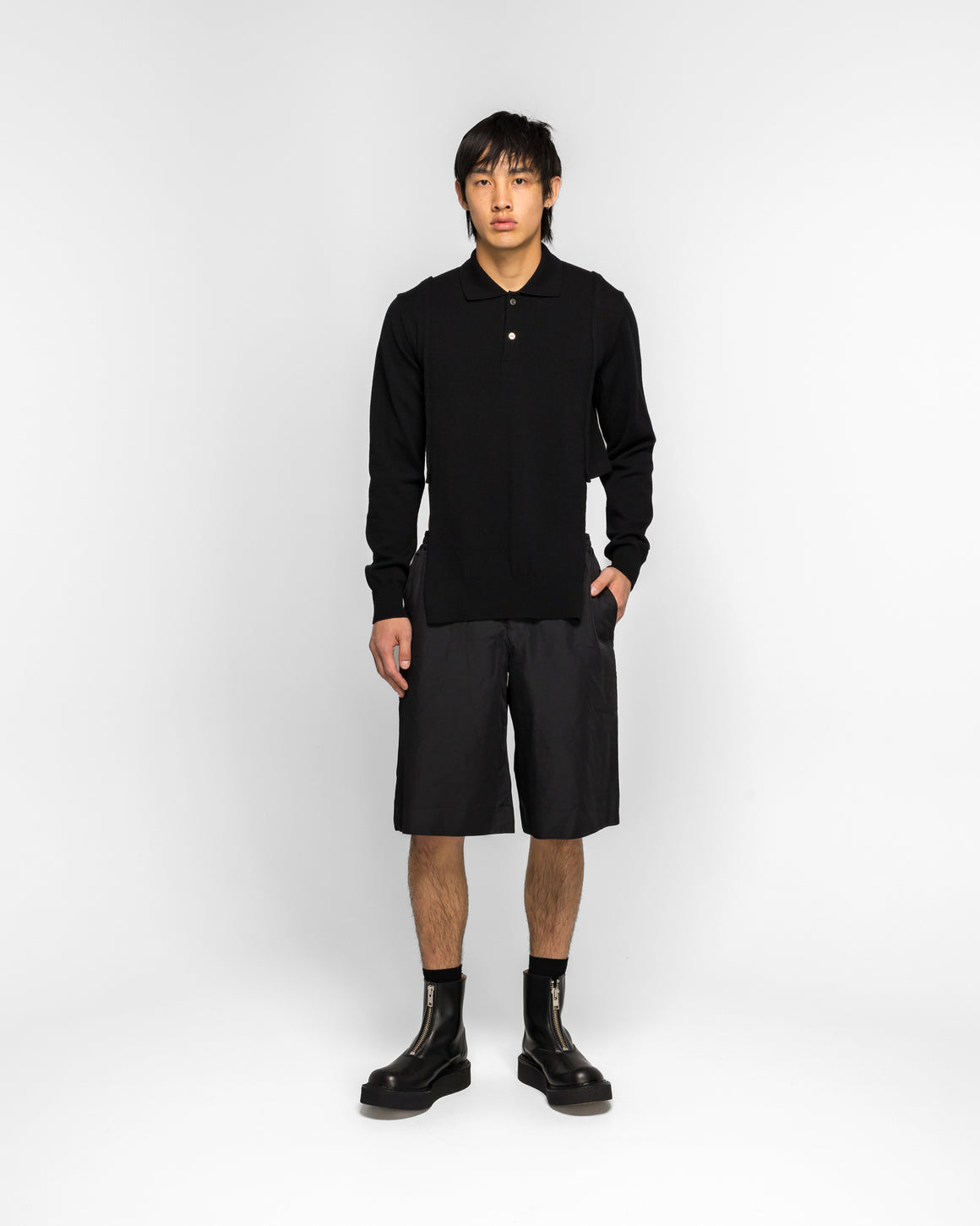 Comme des Garcons Homme Plus - Elastic-Waist Utility Shorts - Black - UP THERE