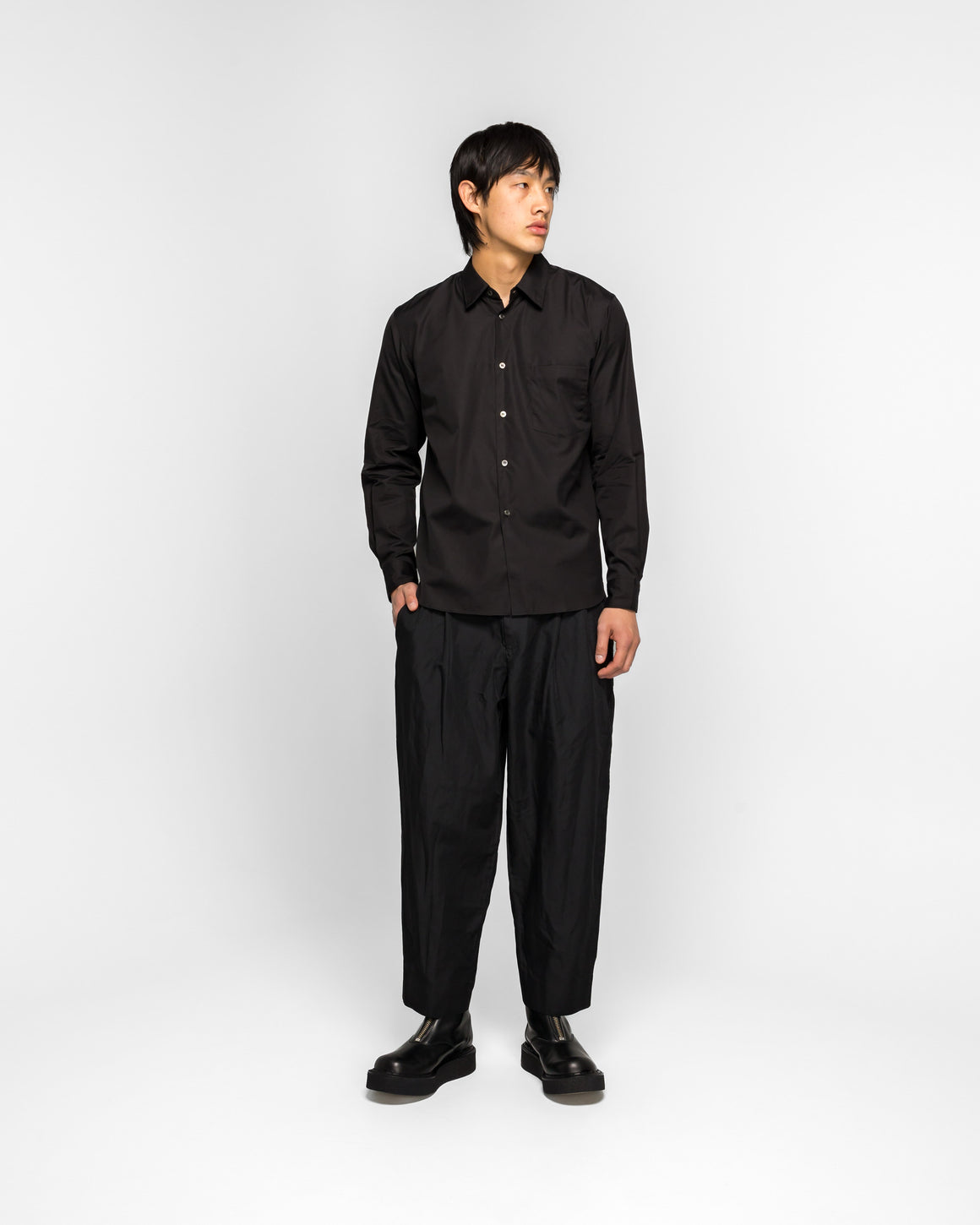 Comme des Garcons Homme Plus - Long-Sleeve Button-Down Shirt - Black - UP THERE