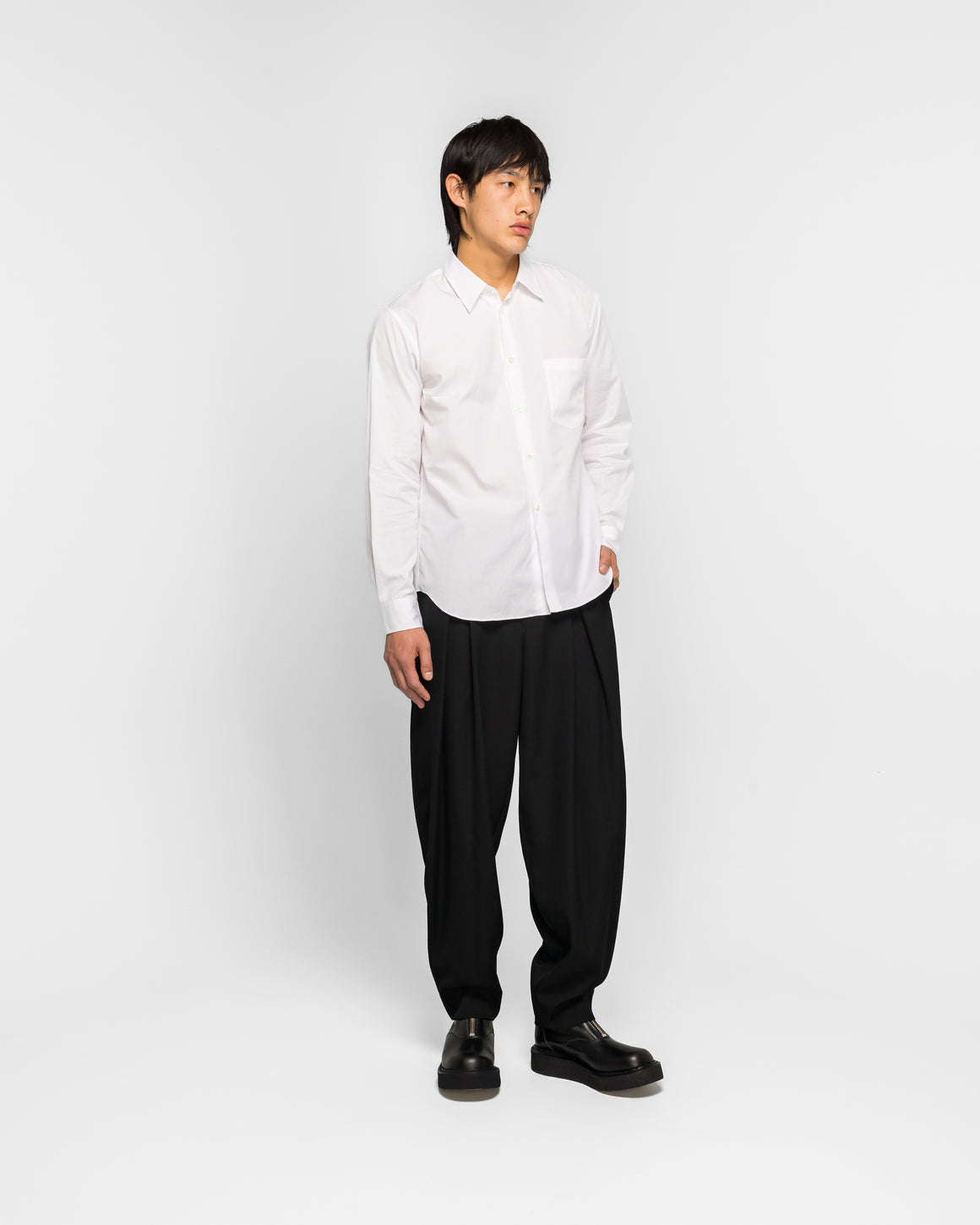 Comme des Garcons Homme Plus - Pleated Tapered Trousers - Black - UP THERE