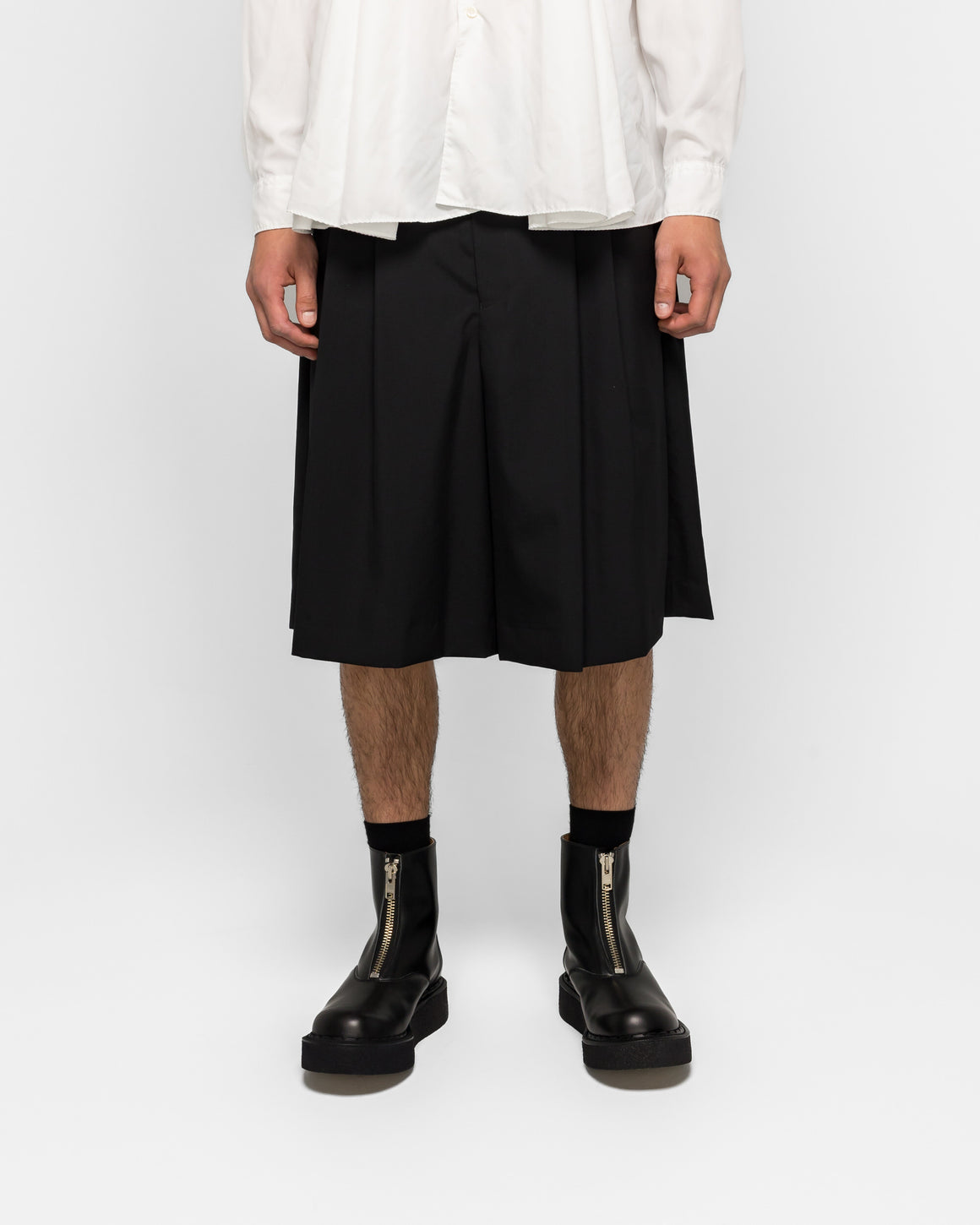Comme des Garcons Homme Plus - Tailored Two Pleated Shorts - Black - UP THERE