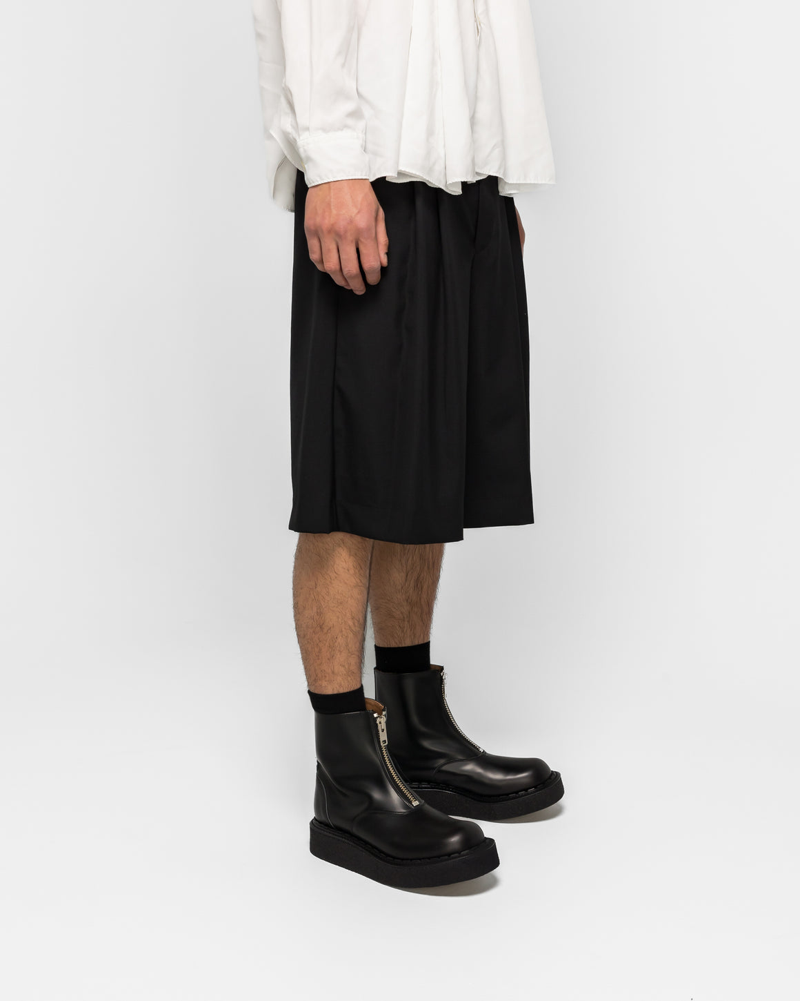 Comme des Garcons Homme Plus - Tailored Two Pleated Shorts - Black - UP THERE