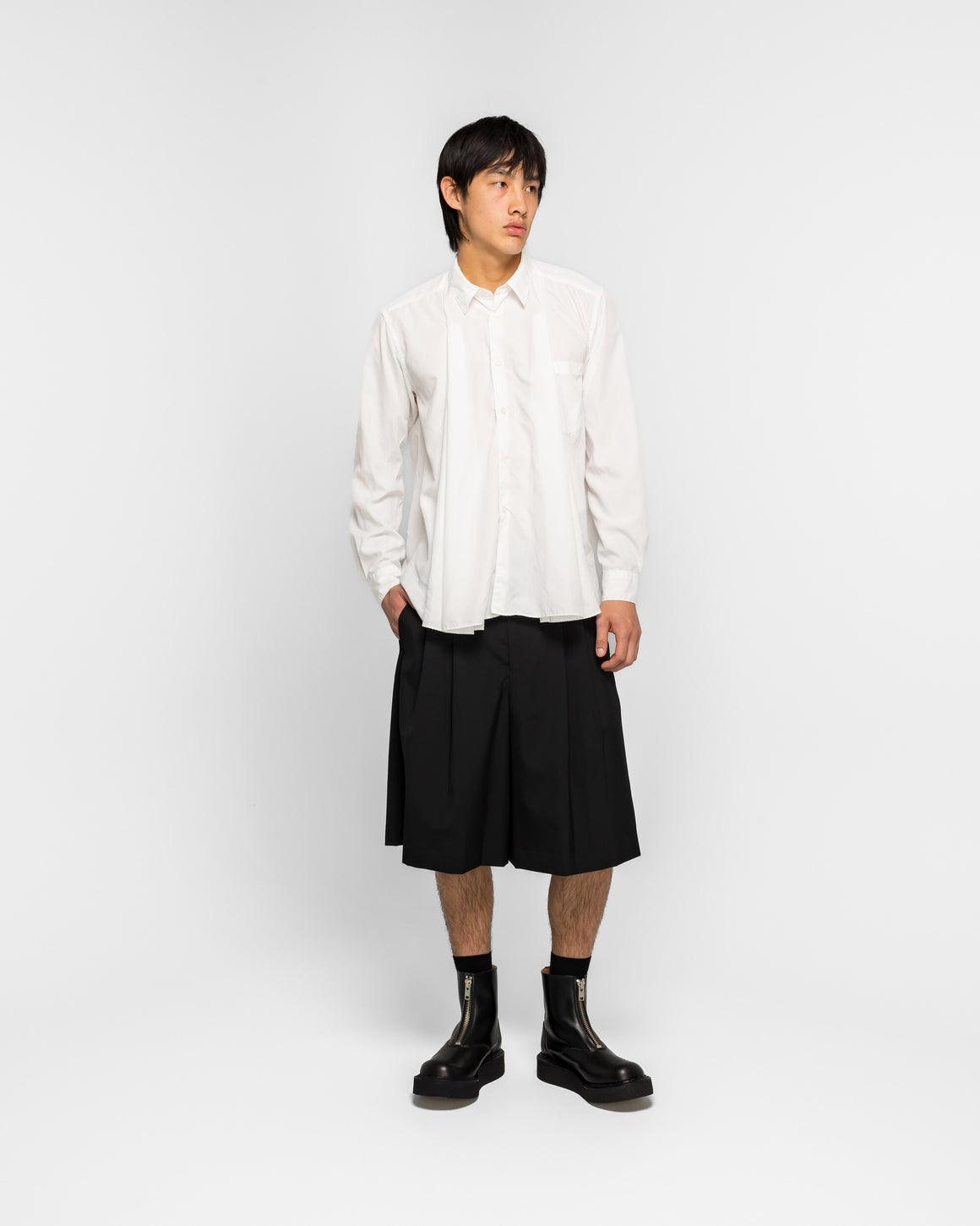 Comme des Garcons Homme Plus - Tailored Two Pleated Shorts - Black - UP THERE