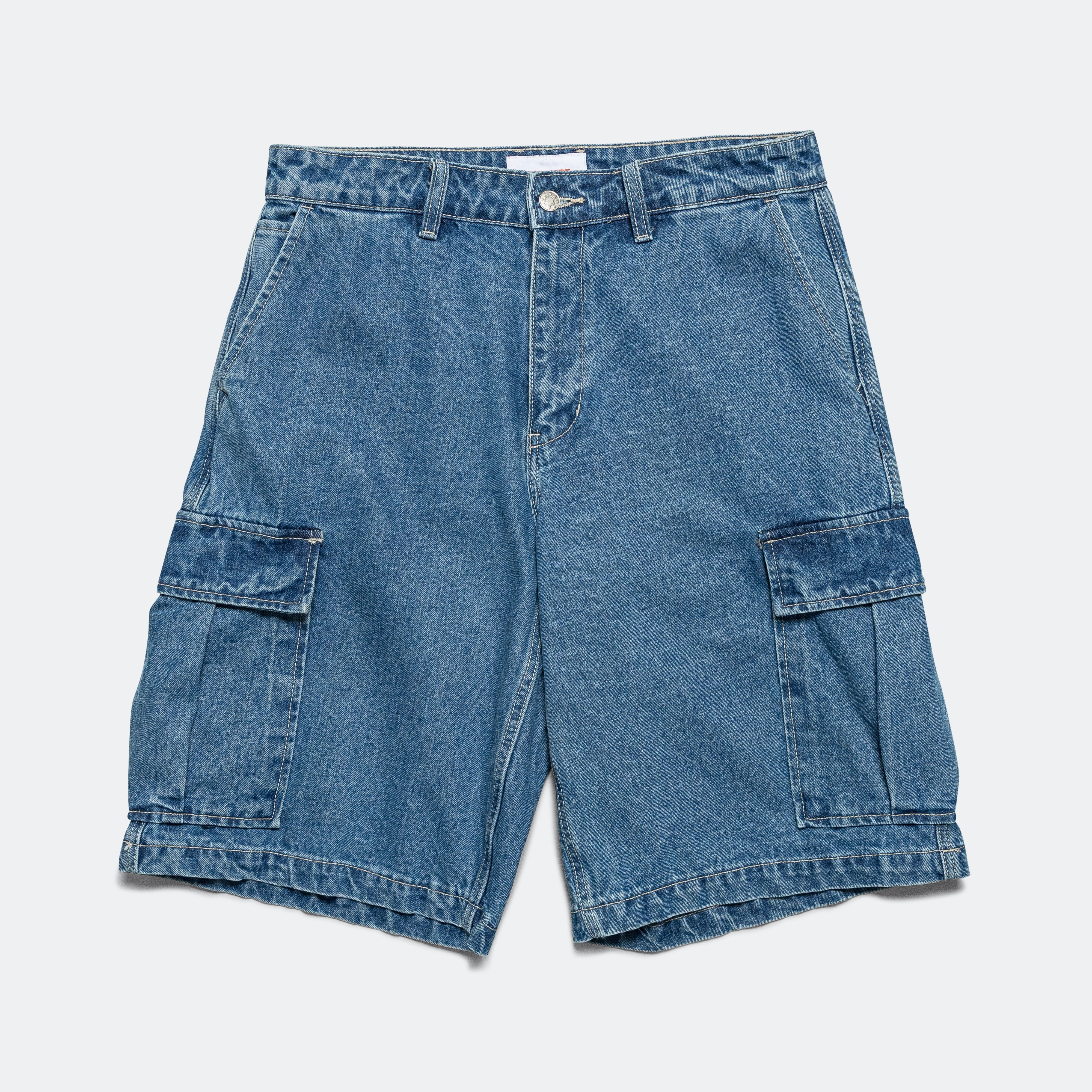 Mid Rise Cargo Jorts in Riley Vintage Wash
