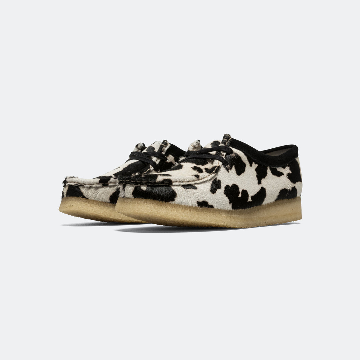 Clarks - Womens Wallabee - Black Cow Print - UP THERE