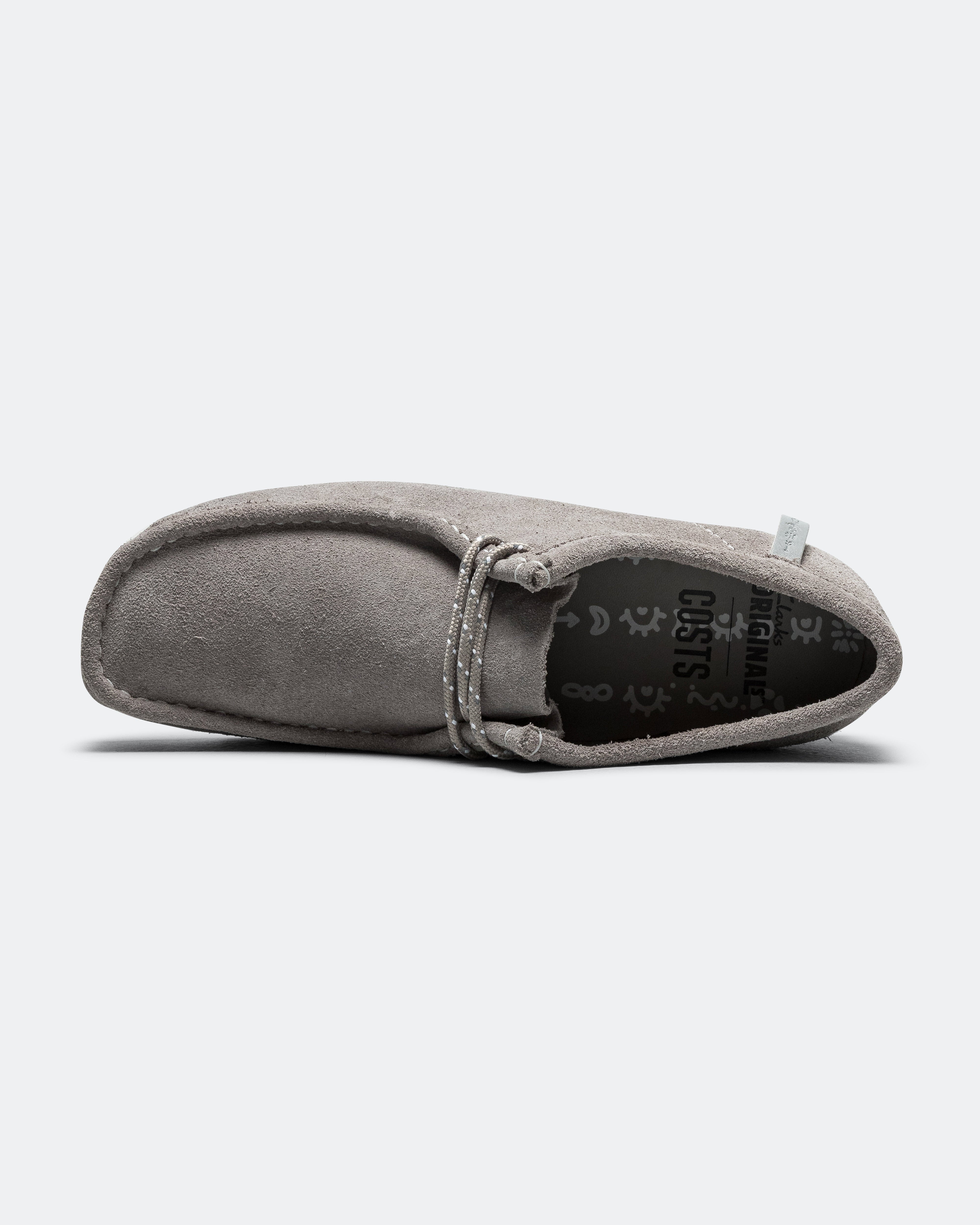 Clarks Wallabee Men's Gray Suede Moccasins – Lace-Up Casual Shoes 26174049