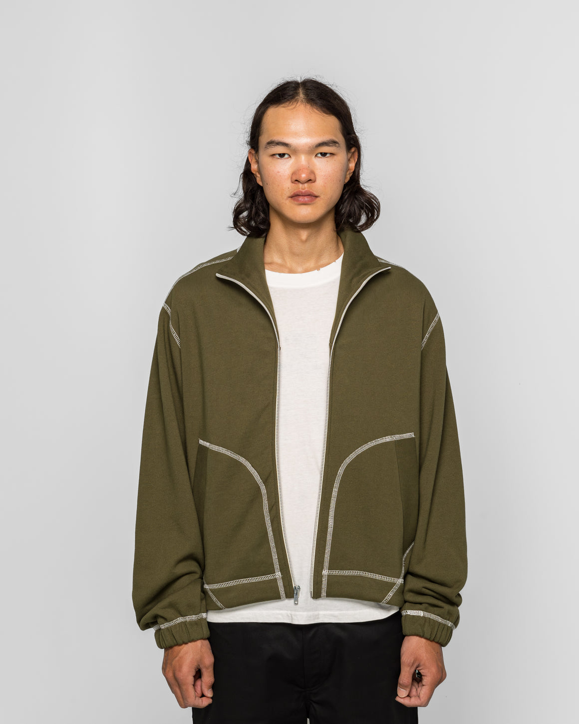 Colin Meredith - Knot Zip Sweater - Olive - UP THERE