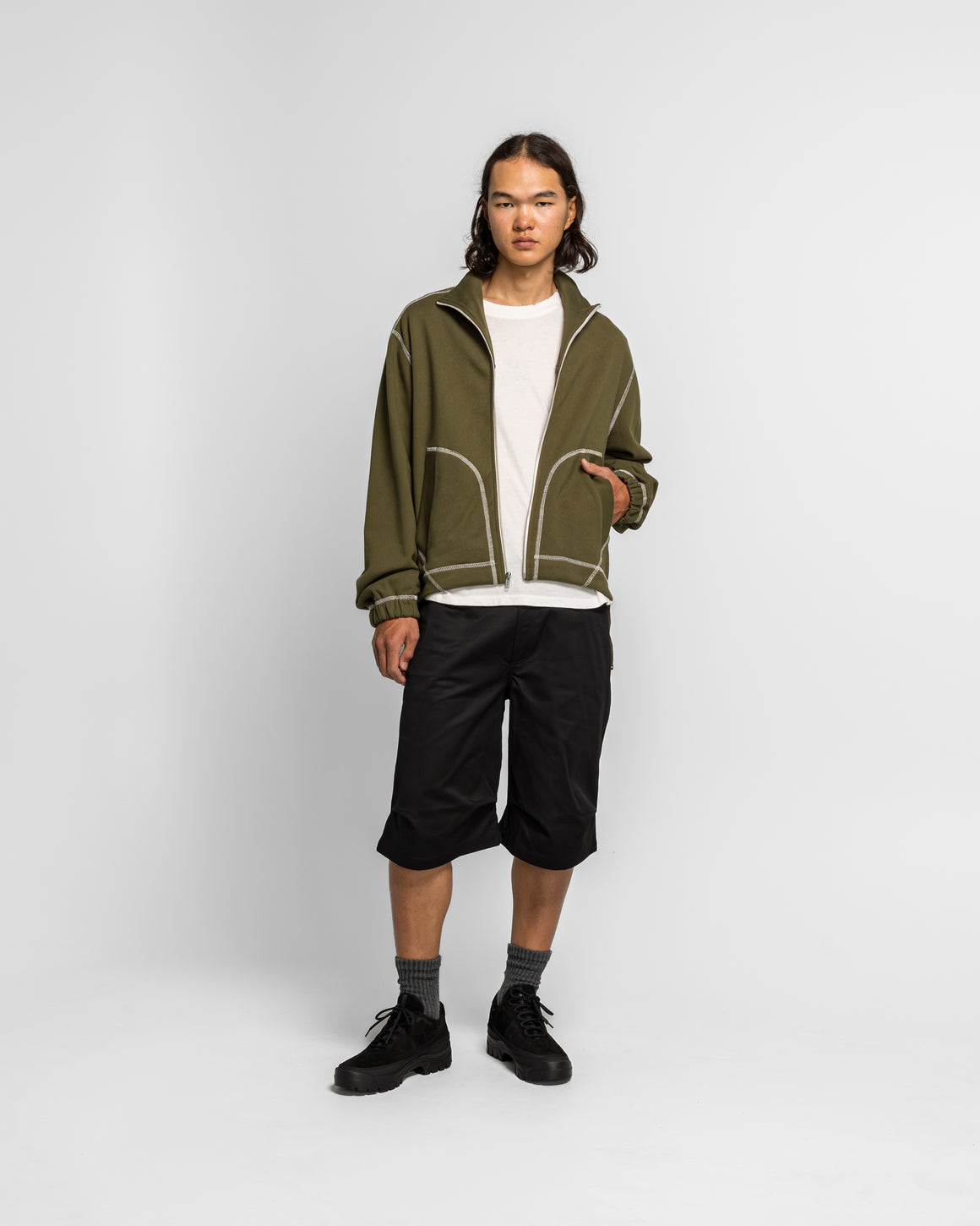Colin Meredith - Knot Zip Sweater - Olive - UP THERE