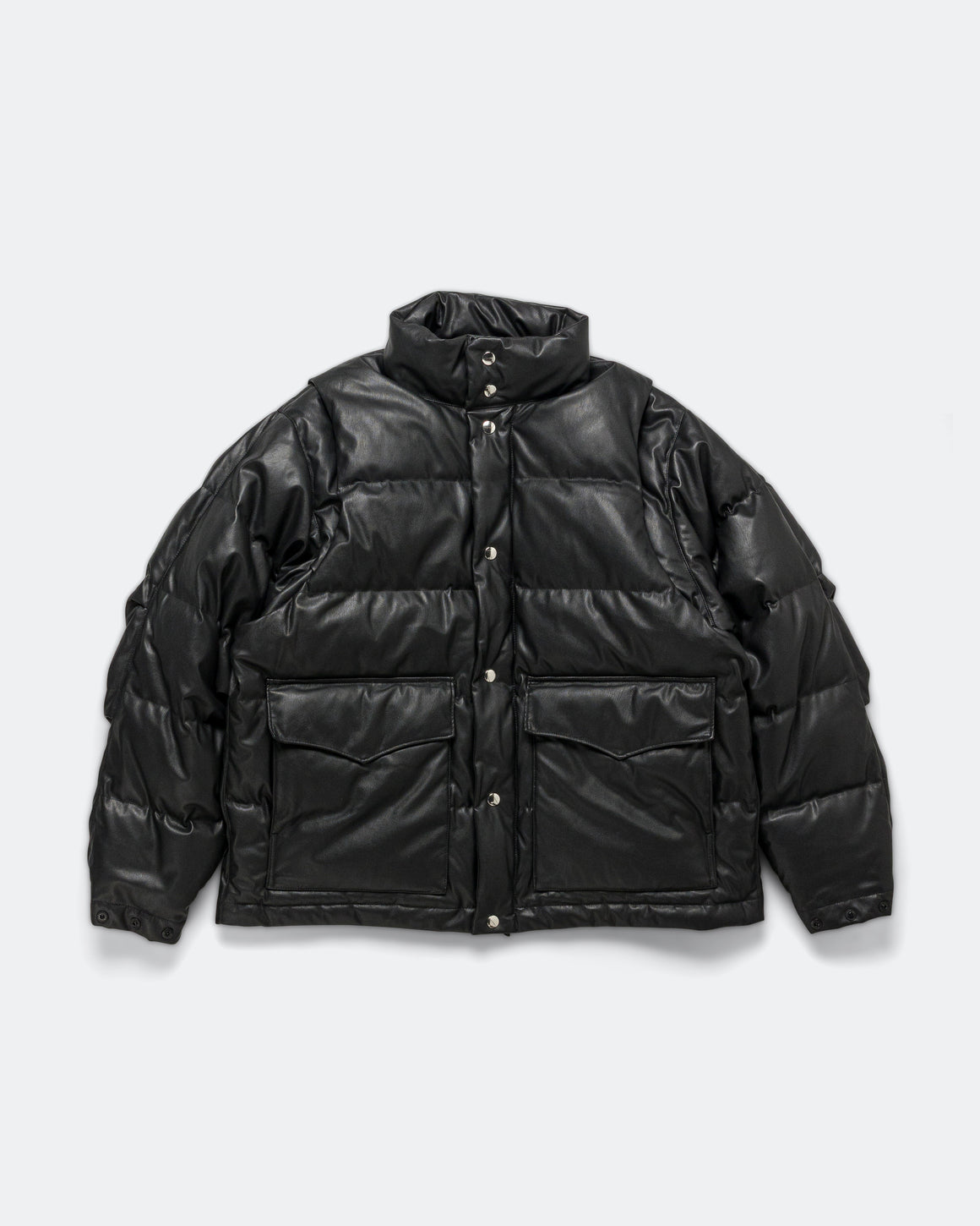 Daiwa Pier39 - Tech 2WAY Leather Like Down Jacket - Black - UP THERE