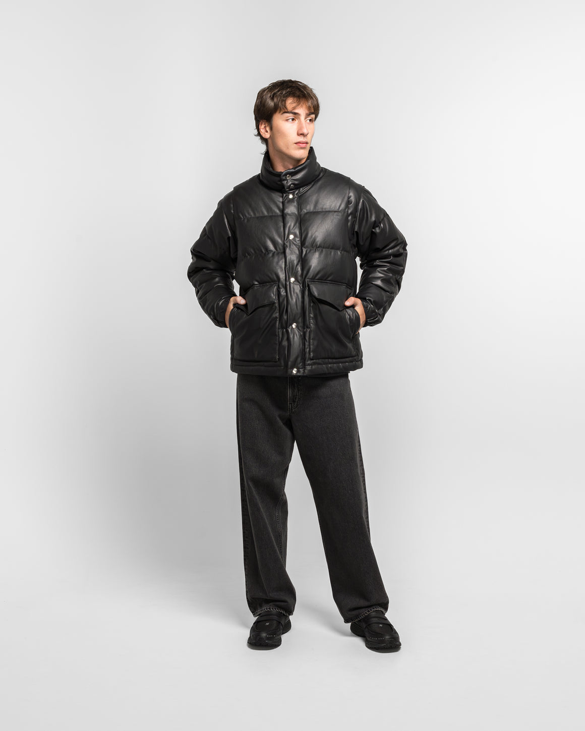 Daiwa Pier39 - Tech 2WAY Leather Like Down Jacket - Black - UP THERE