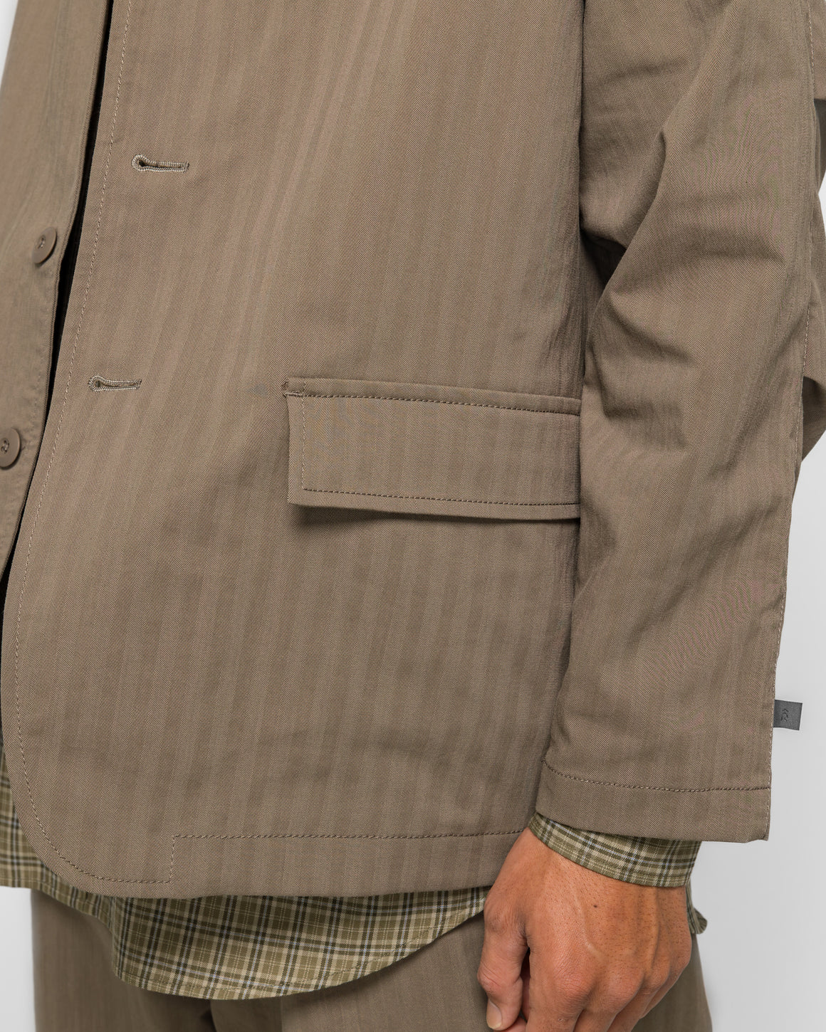 Daiwa Pier39 - Tech Loose 2B Jacket Herringbone - Sage Gray - UP THERE