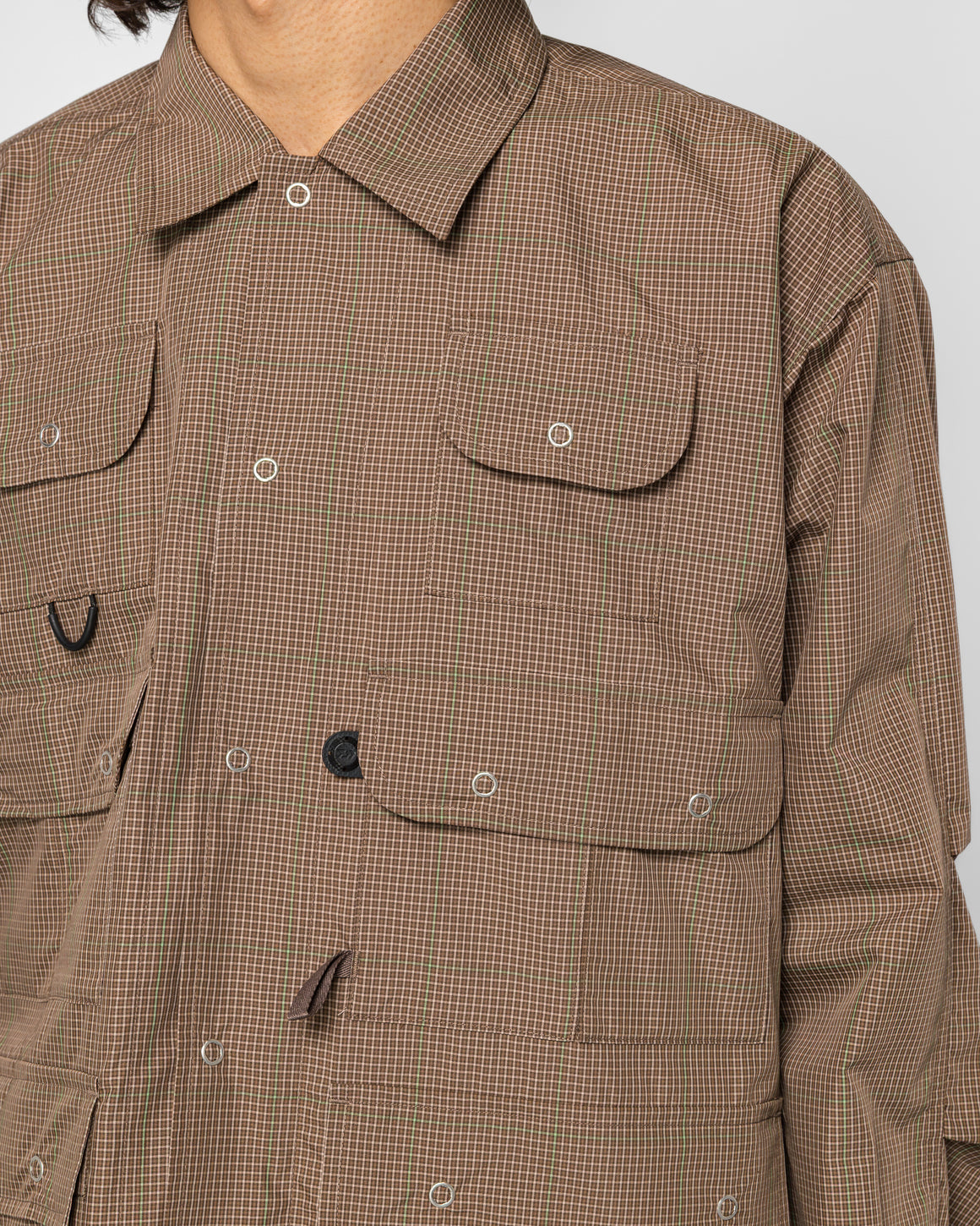 Daiwa Pier39 - Tech Multi Fishing Pocket Shirt LS - Brown Gray - UP THERE