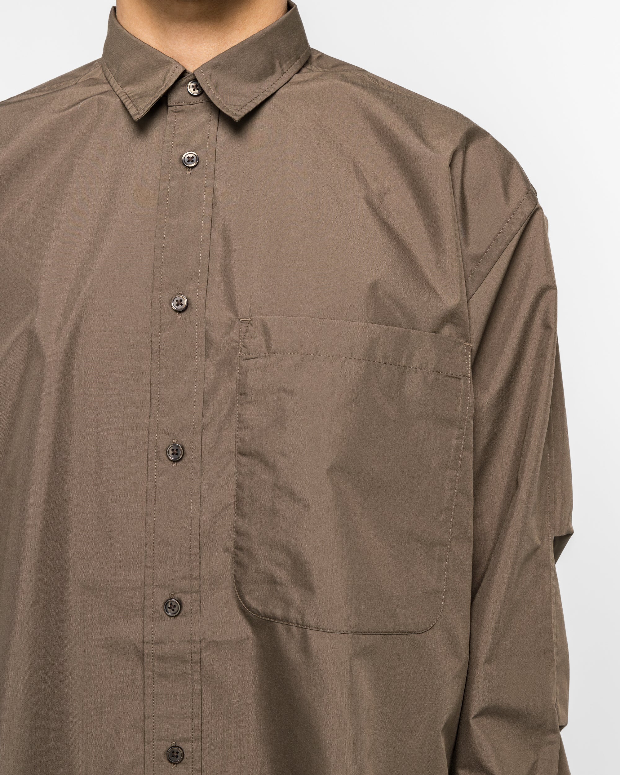 Daiwa Pier39 - Tech REGULARSHIRT L/S - Brown Khaki | UP THERE