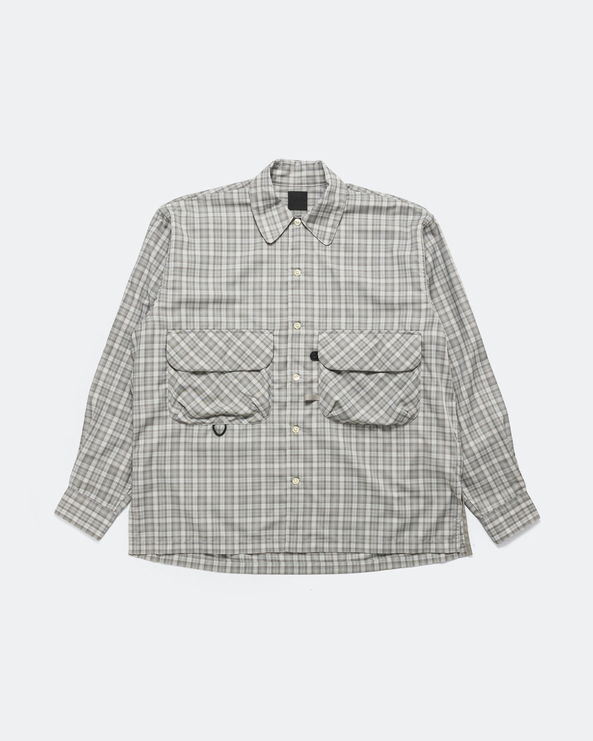 Daiwa Pier39 - Tech Sports Open Collar Shirt LS Plaid - Light Gray - UP THERE