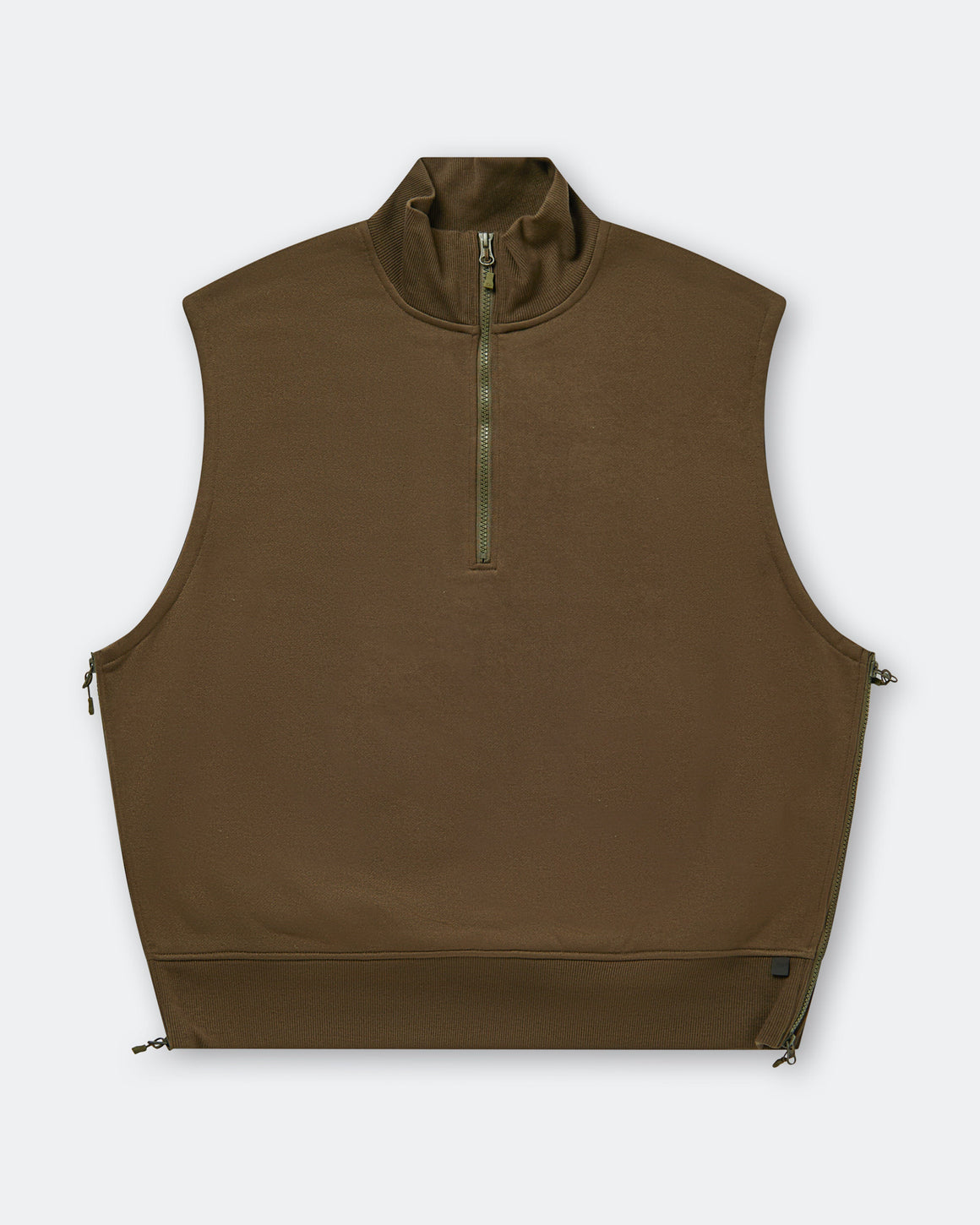 Daiwa Pier39 - Tech Sweat Zip Vest Pullover - Brown Khaki - UP THERE