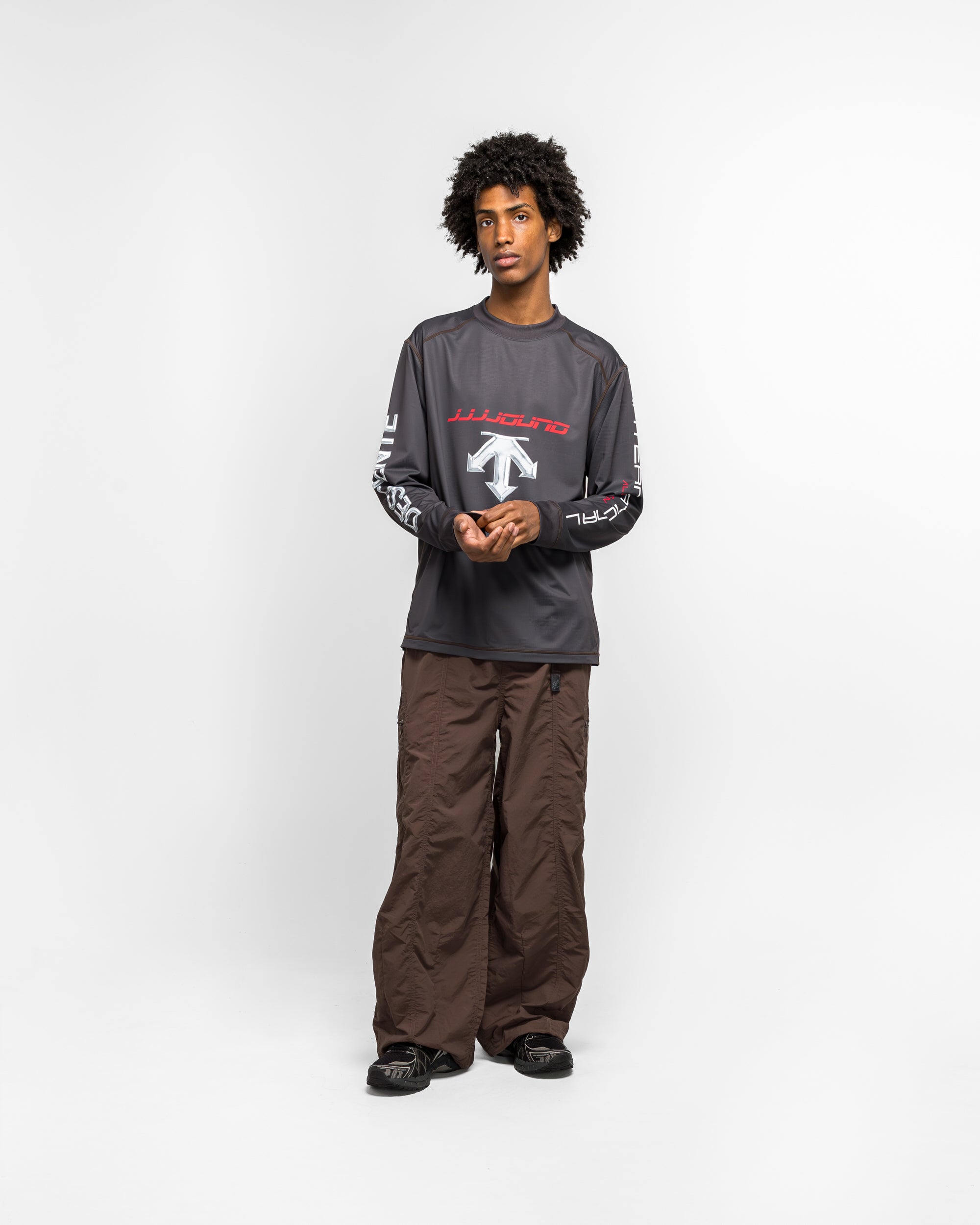 トップス JJJJound Descente Warm-Up Longsleeve Descente - Warm Up Shirt x JJJJound - Raven | UP THERE