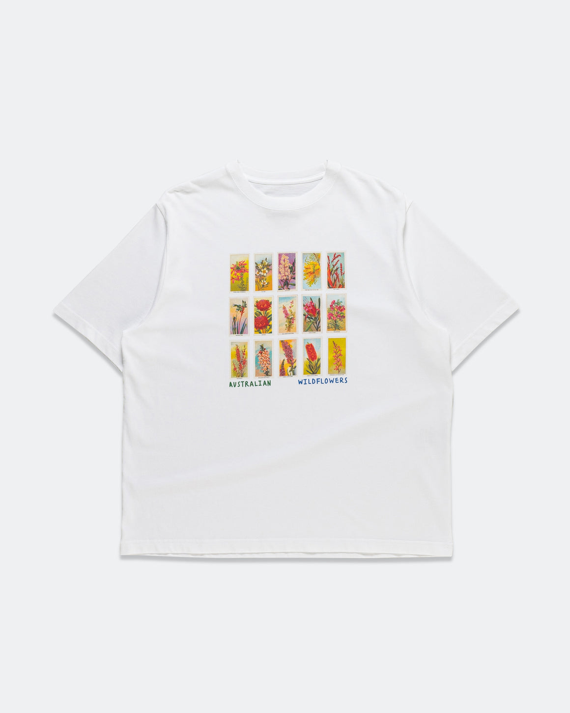 Dudley Coppice - Australian Wildflower T-Shirt - White - UP THERE