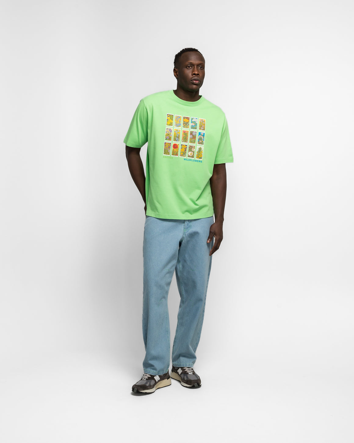 Dudley Coppice - British Wildflower T-Shirt - Green - UP THERE