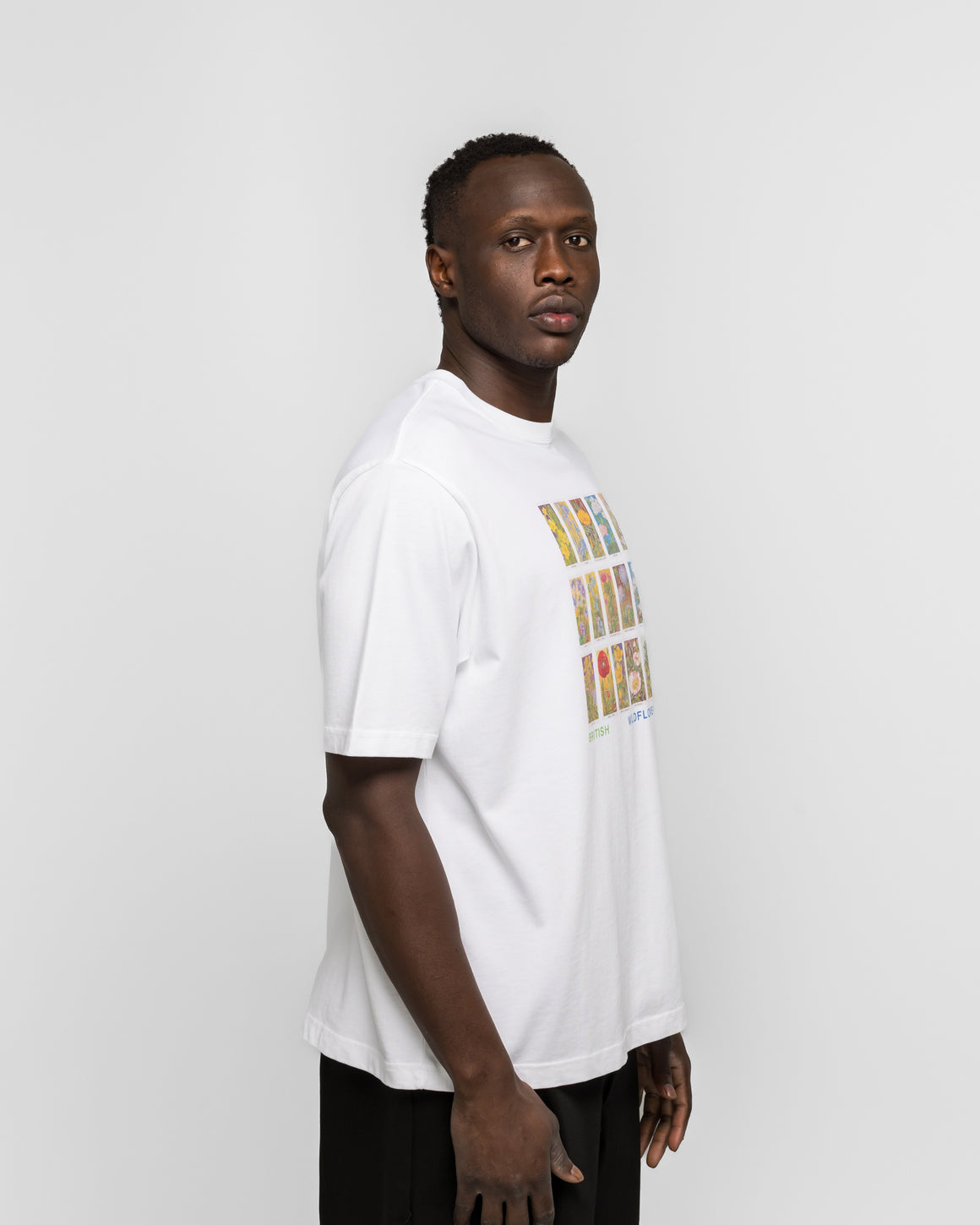 Dudley Coppice - British Wildflower T-Shirt - White - UP THERE