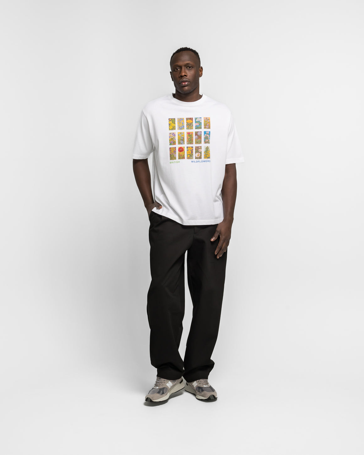 Dudley Coppice - British Wildflower T-Shirt - White - UP THERE