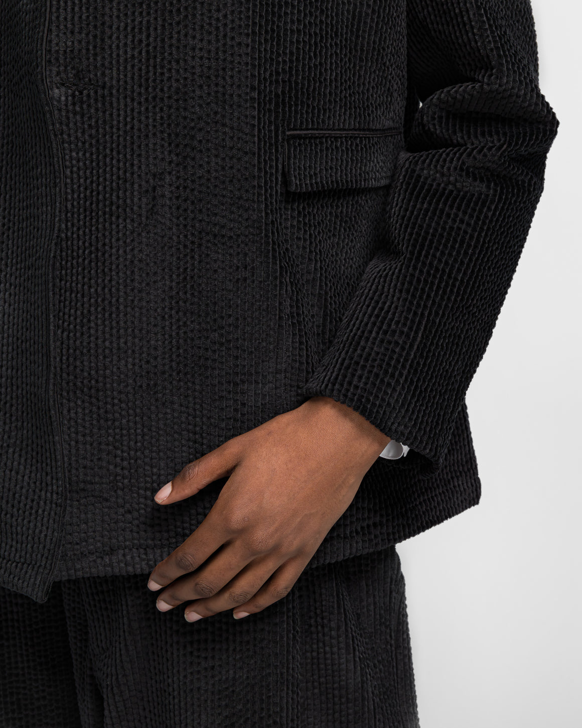 Dudley Coppice - Brooch Wearers Blazer - Black Seersucker Cord - UP THERE