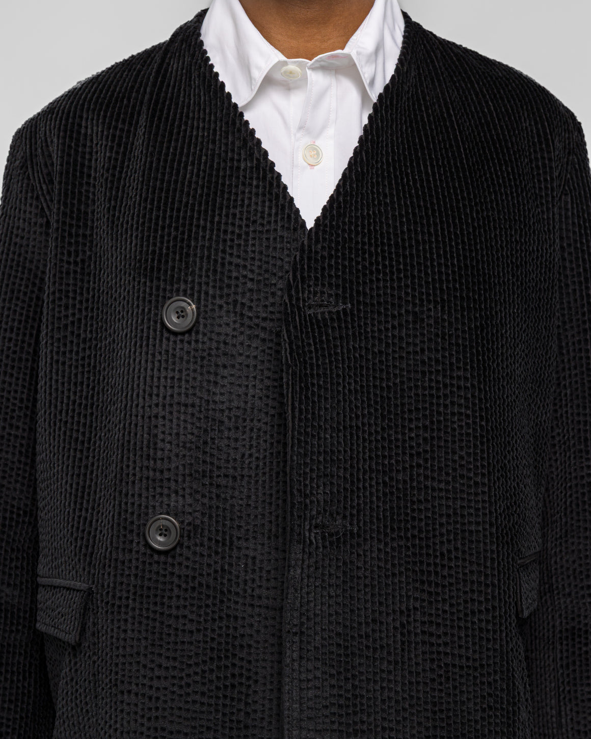 Dudley Coppice - Brooch Wearers Blazer - Black Seersucker Cord - UP THERE