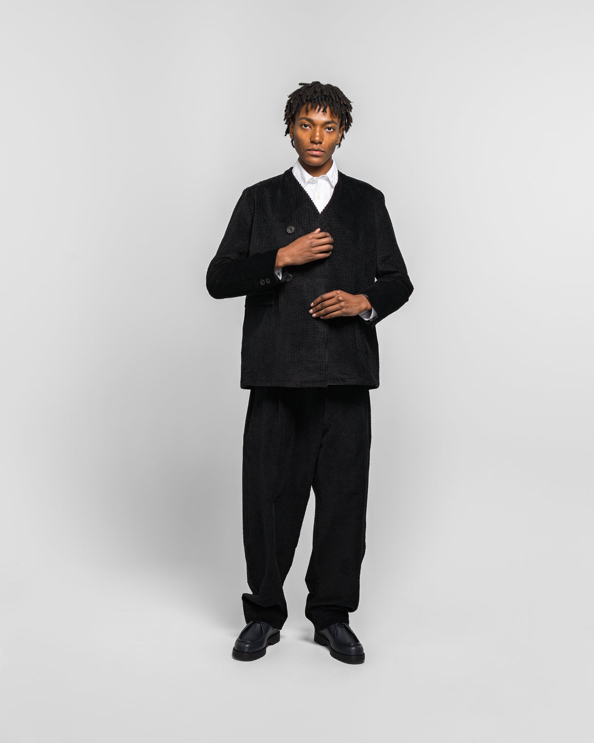 Dudley Coppice - Brooch Wearers Blazer - Black Seersucker Cord - UP THERE