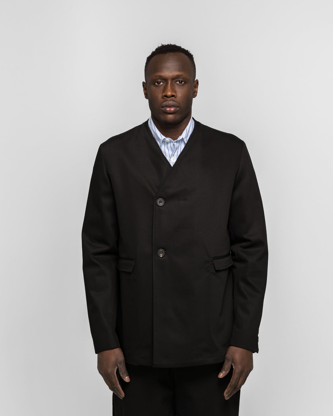 Dudley Coppice - Brooch Wearers Blazer - Black Tailoring Twill - UP THERE